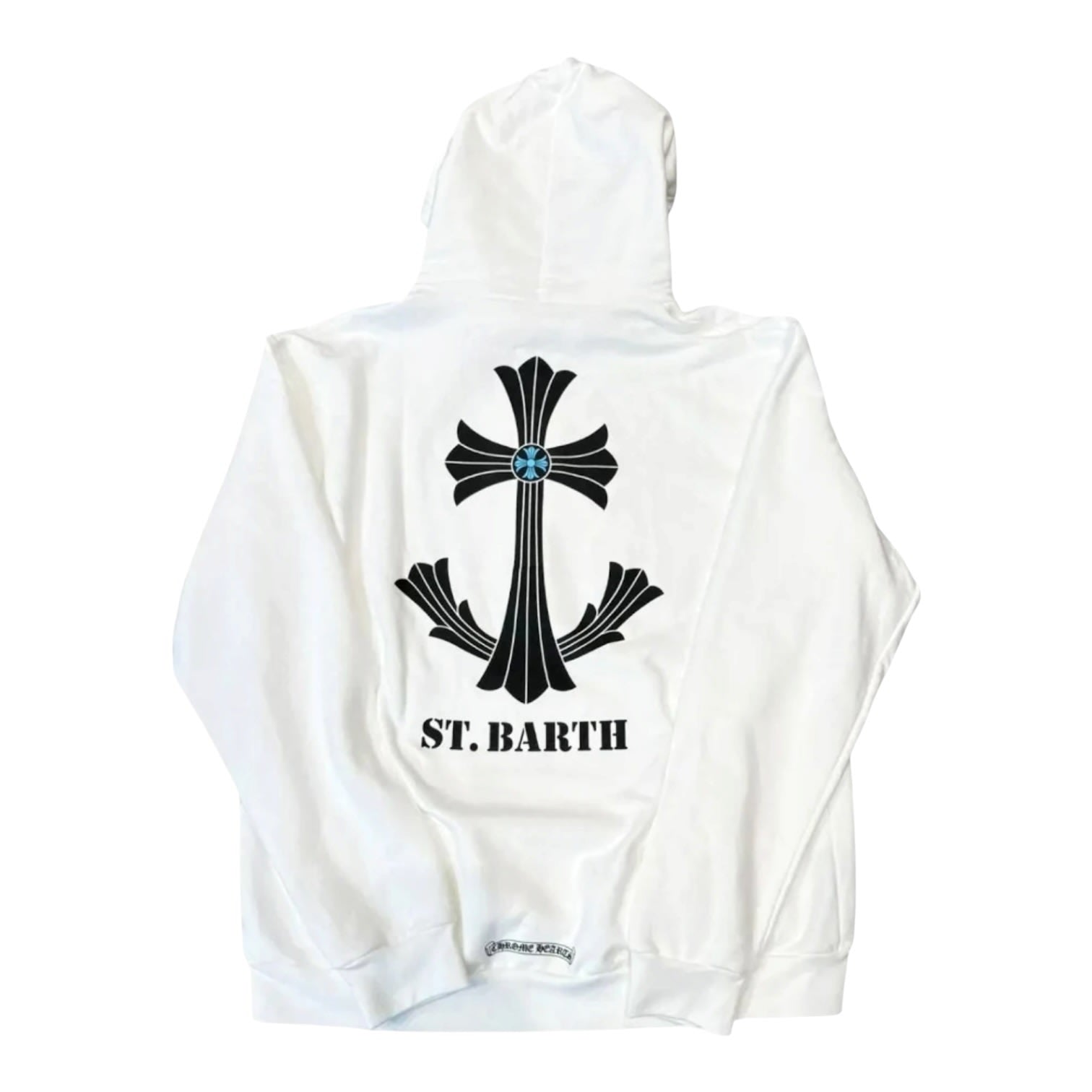 Chrome Hearts St Barth Exclusive Cross Pullover Hoodie White