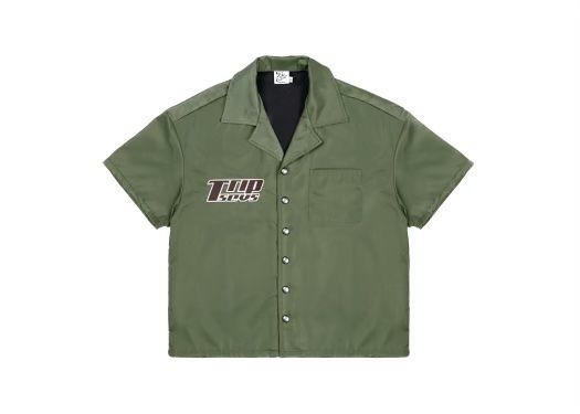 Triple Sevens Nylon Button Up Shirt Green