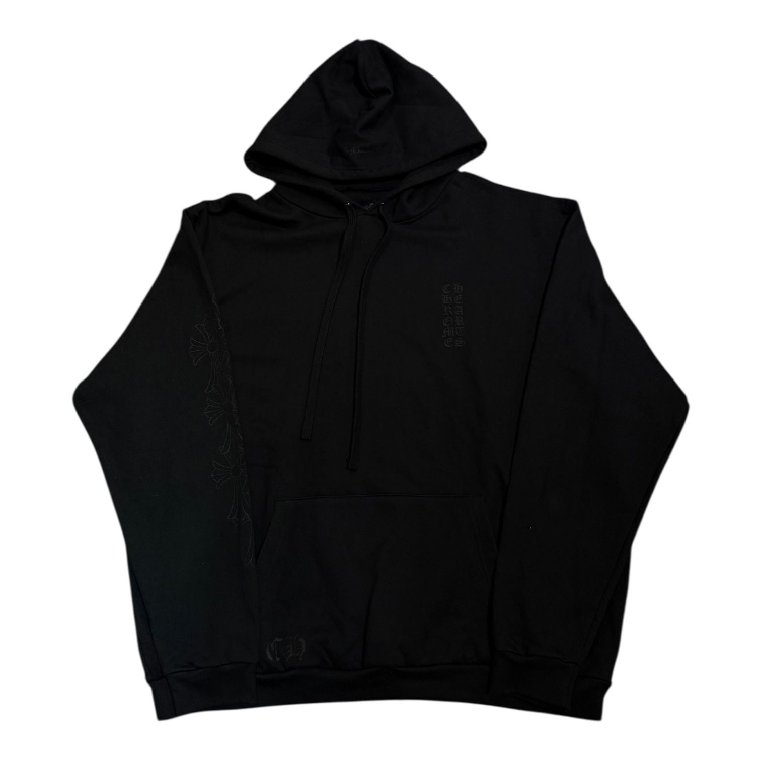 Chrome Hearts Miami Exclusive Cemetery Vertical Logo Hoodie Black