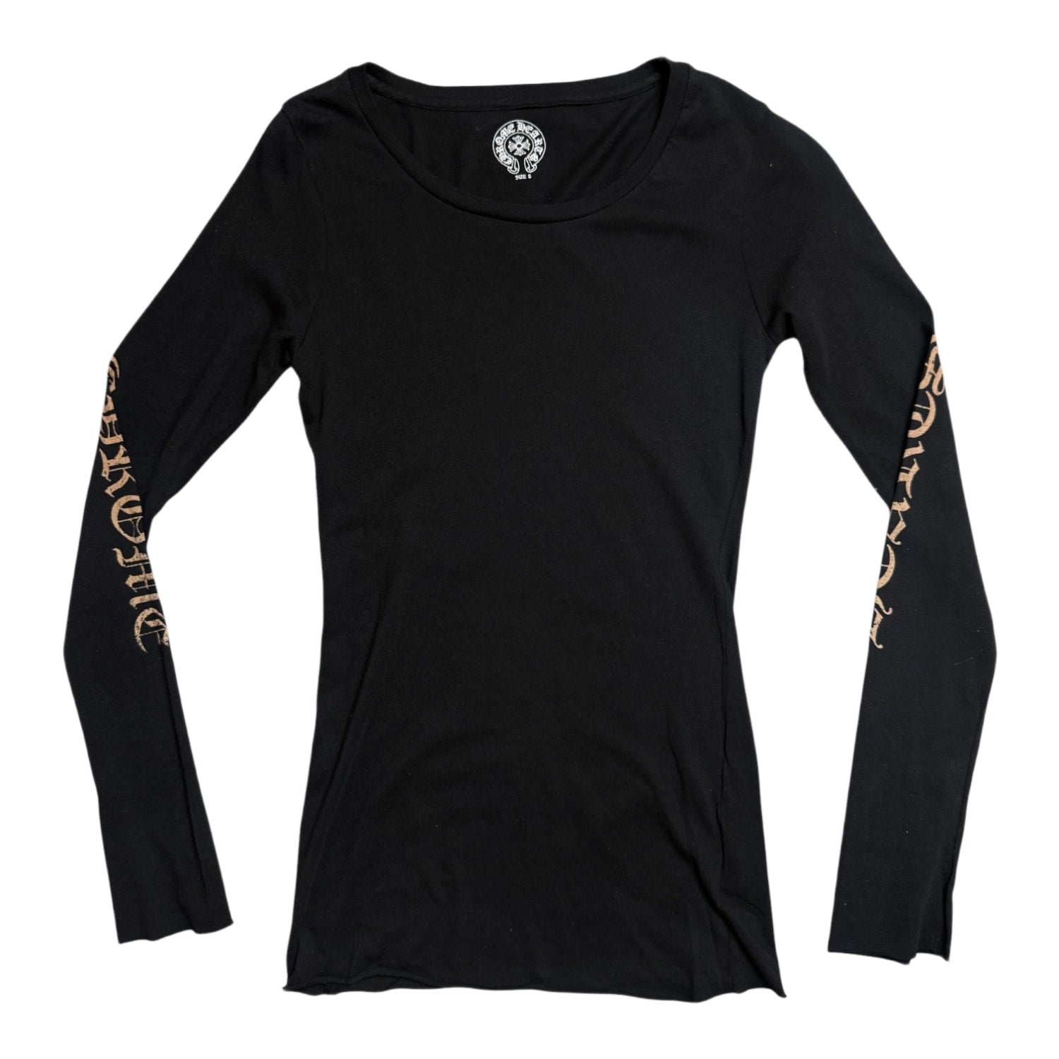 Chrome Hearts Women's Scroll Logo Longsleeve T-Shirt Black/Bronze