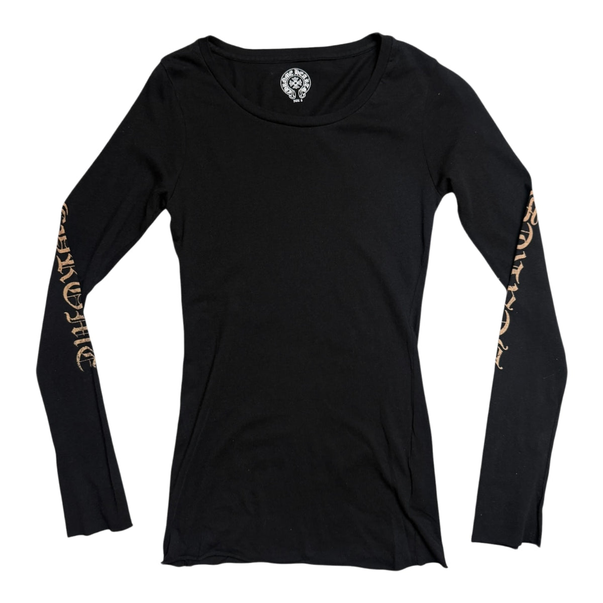 Chrome Hearts Women's Scroll Logo Longsleeve T-Shirt Black/Bronze