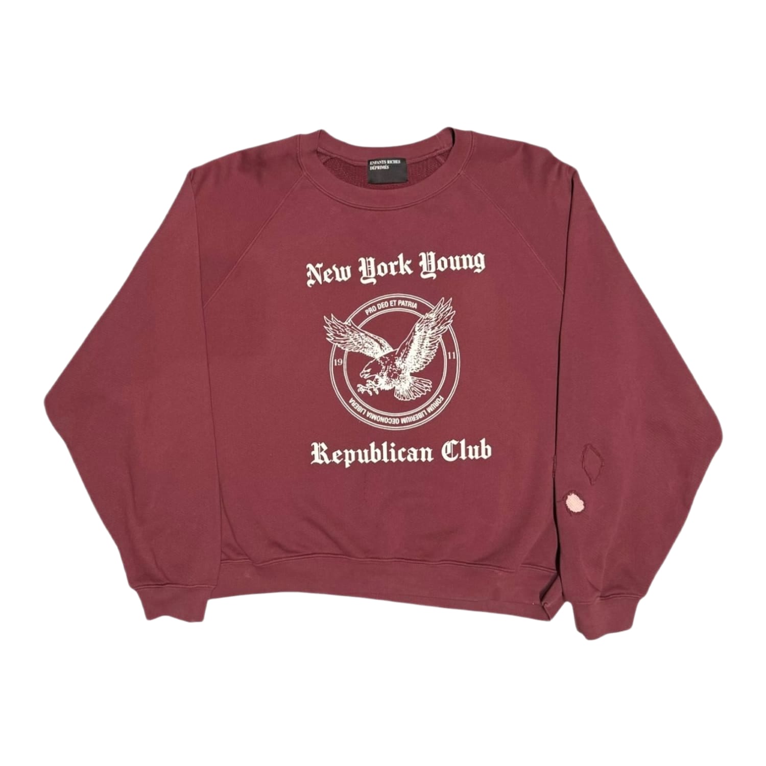 Enfants Riches Déprimés New York Republican Logo Crewneck Burgundy