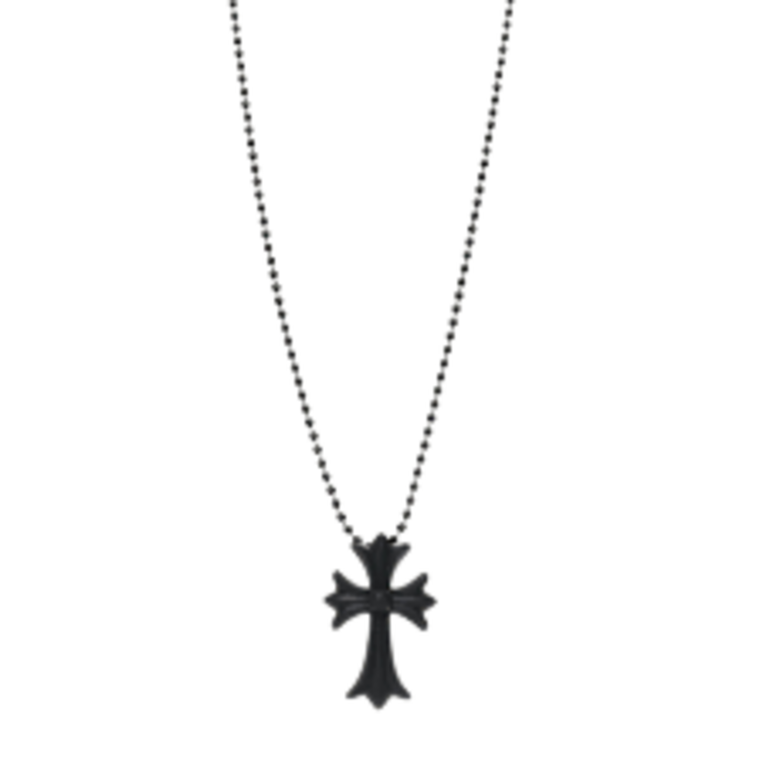 Chrome Hearts Silichrome Cross Silicon Necklace Black