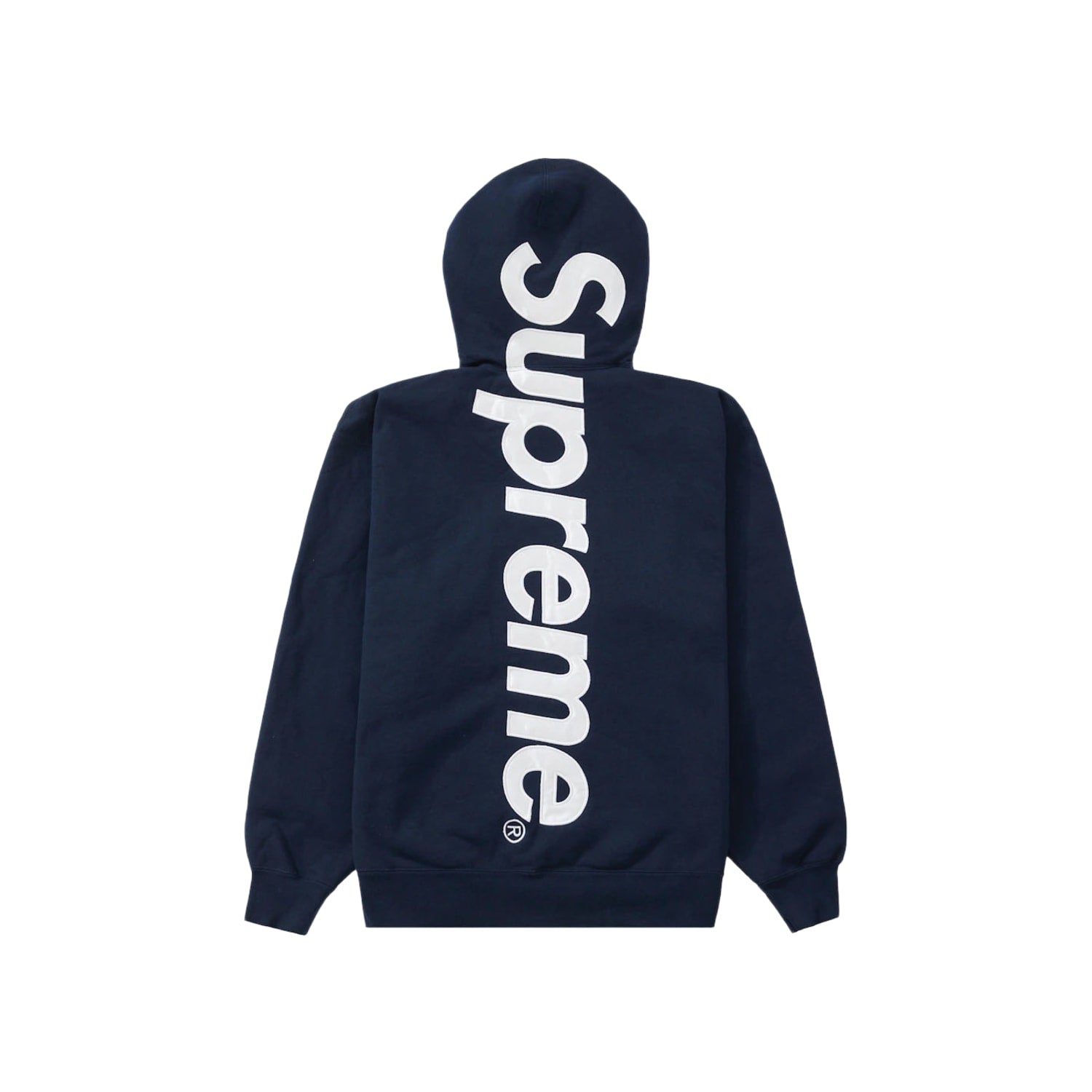 Supreme Satin Applique Hooded Sweatshirt (SS26) Washed Navy