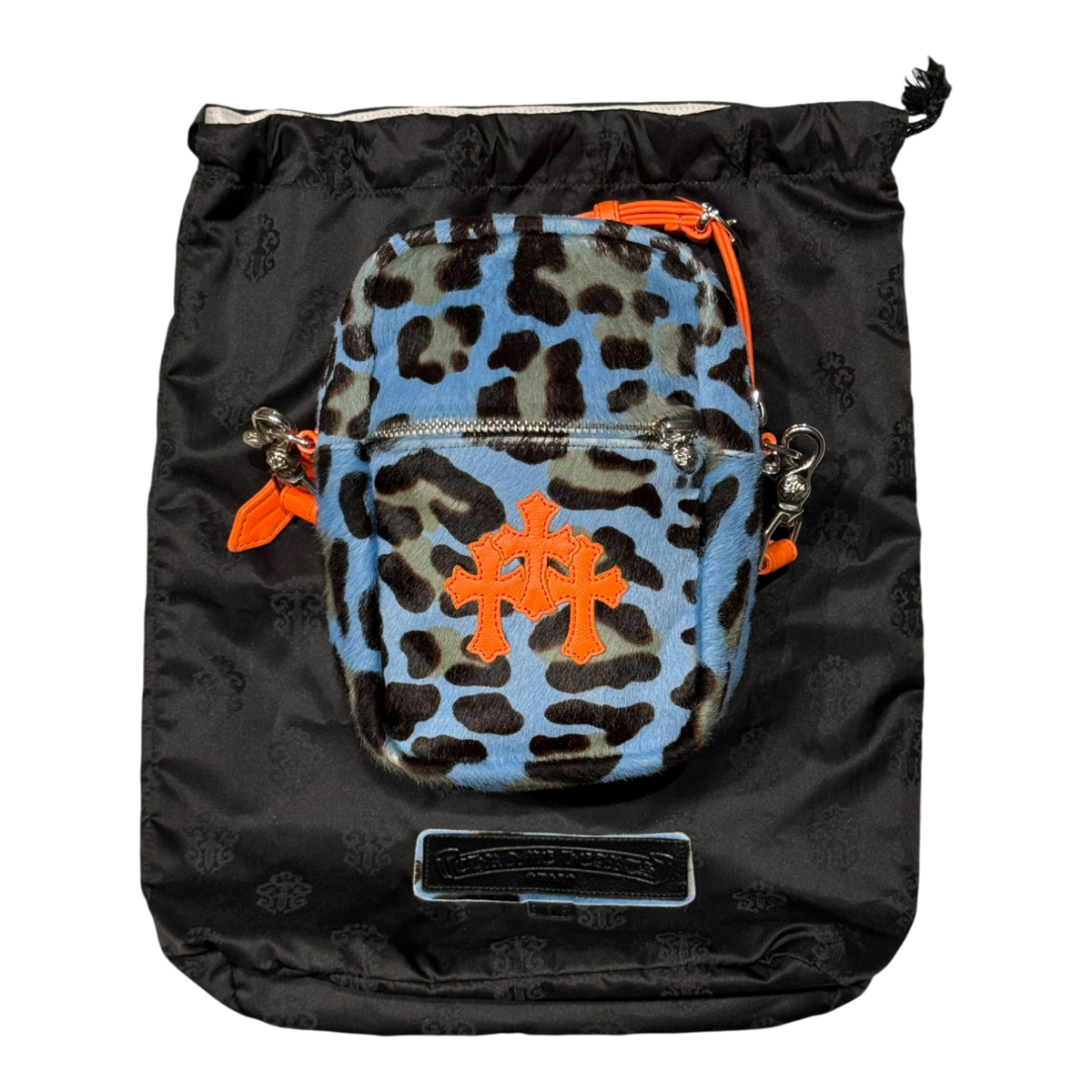Chrome Hearts St. Barths Exclusive Blue Cheetah Taka Bag
