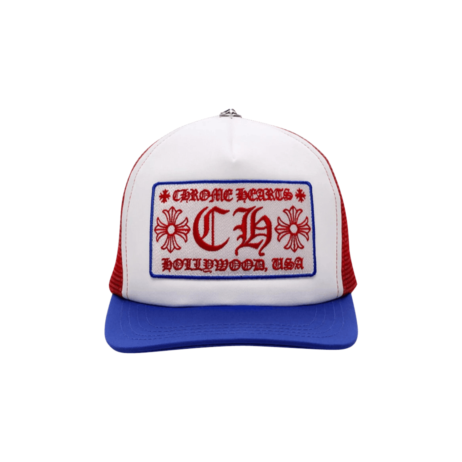 Chrome Hearts Hollywood USA Trucker Hat Blue/White/Red