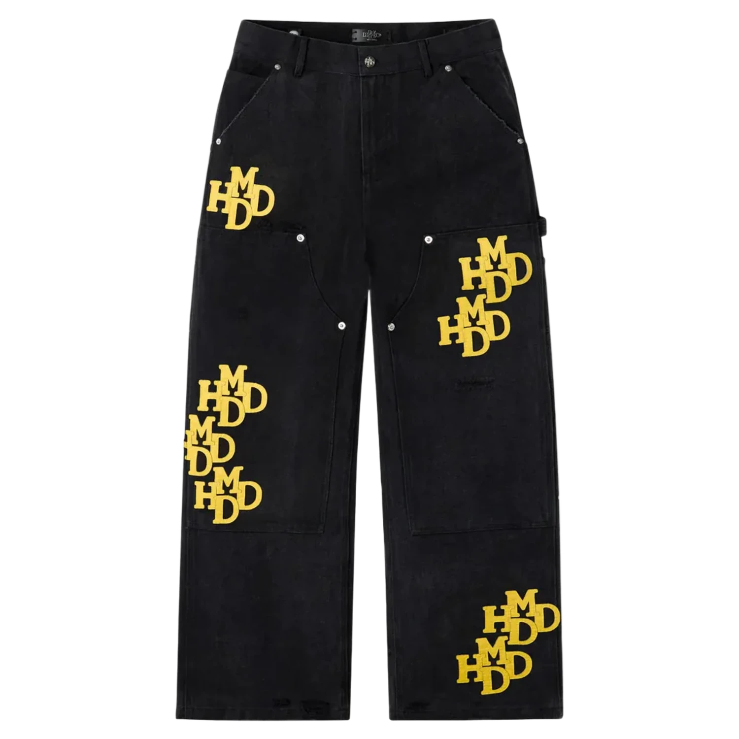 Happy Memories Don't Die HMDD Yellow Patch Pants Black