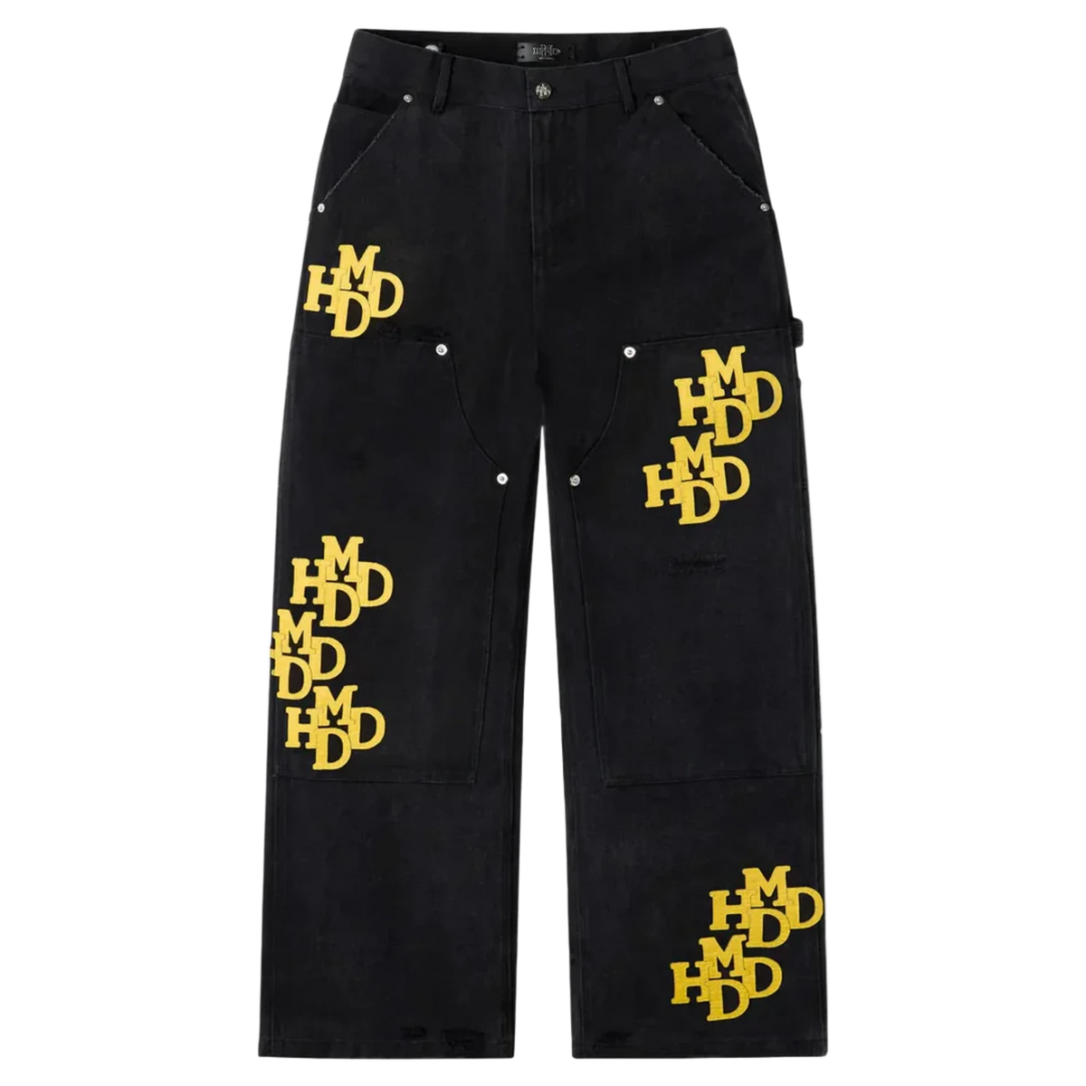 Happy Memories Don't Die HMDD Yellow Patch Pants Black