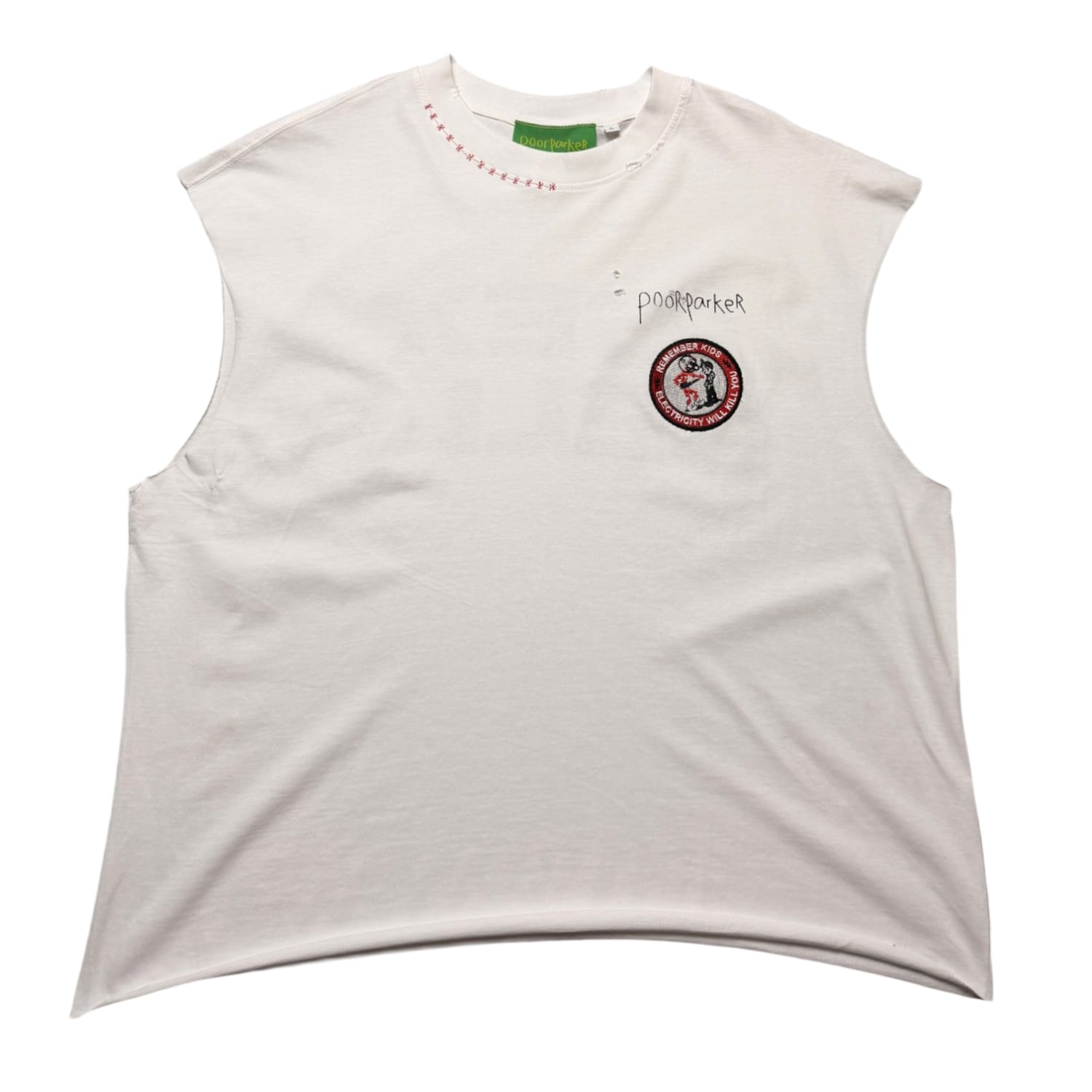 Poor Parker Vintage Electricity Kills One Of One Cut-Off T-Shirt