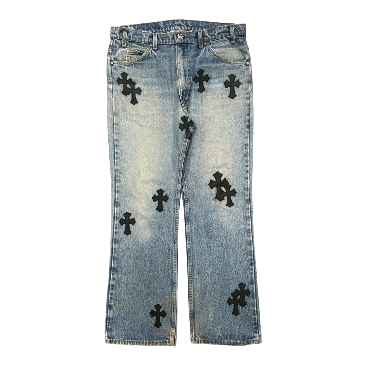 Chrome Hearts Levi's 517 Black Cross Patch Jeans