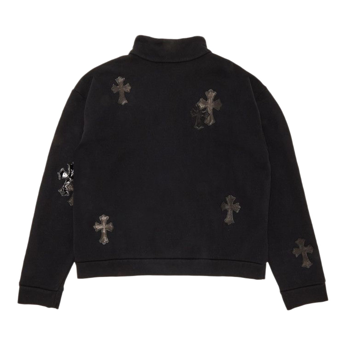 Chrome Hearts Ponyhair Cross Quarter Zip Black