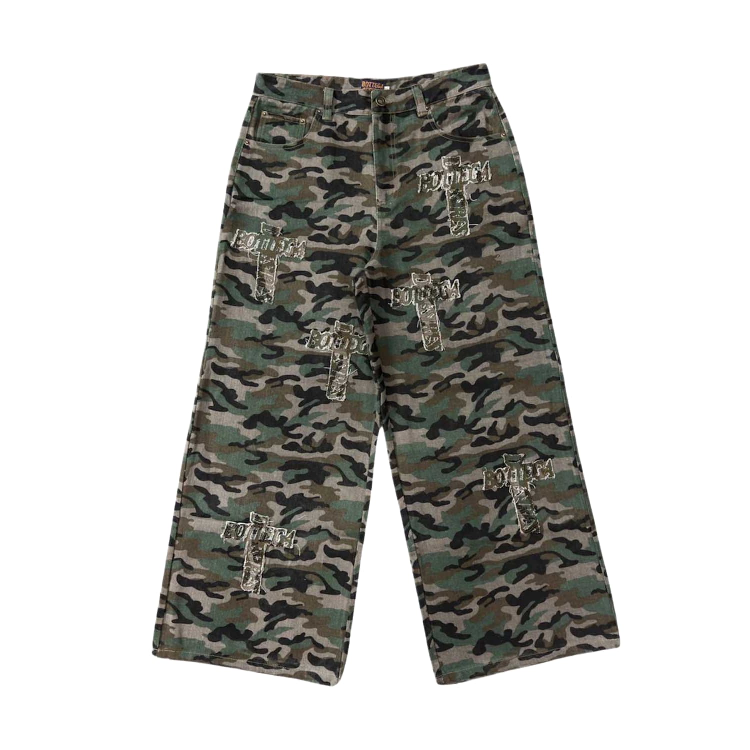 Bottega Desires Holy Grail Camo Denim Pants