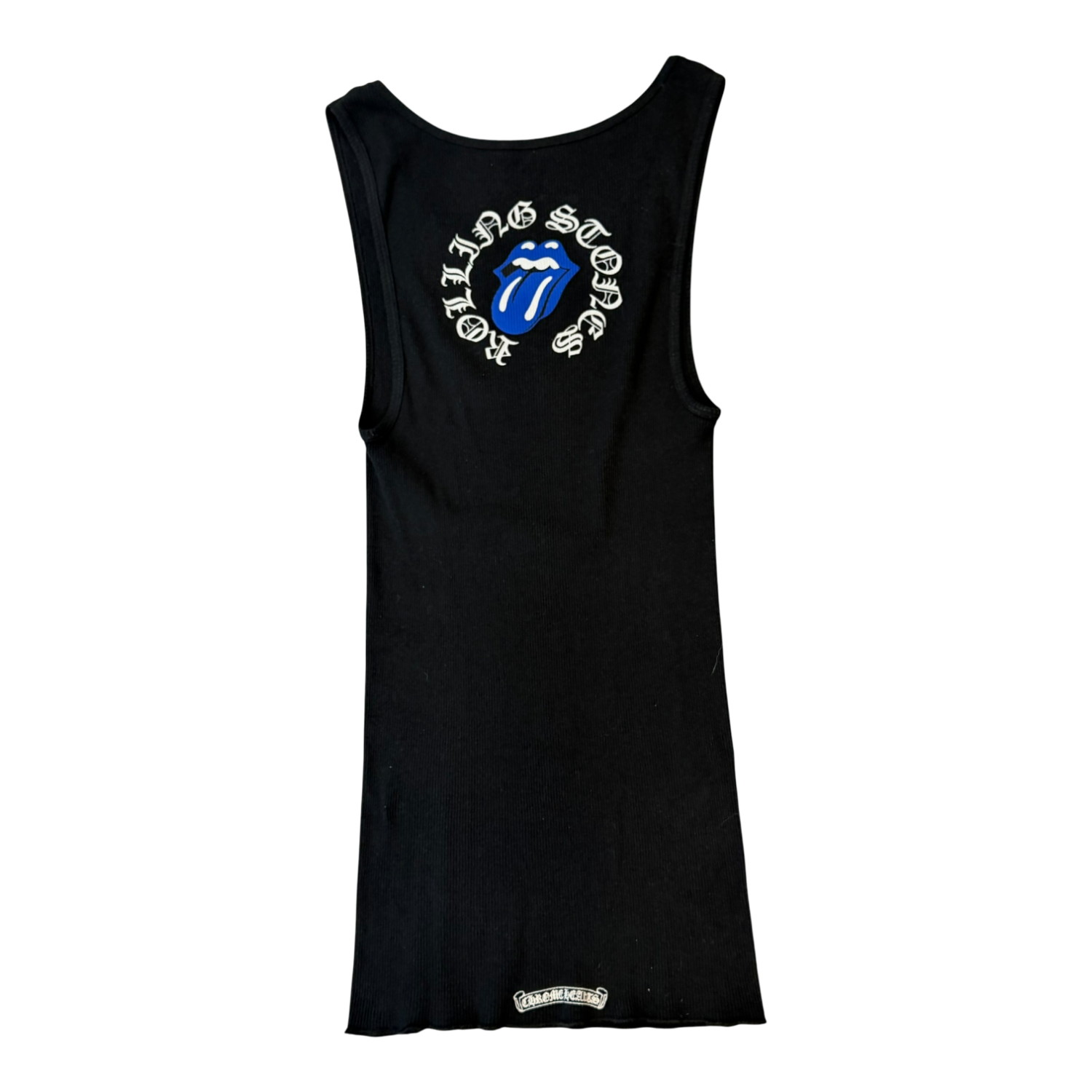 Chrome Hearts 2024 Rolling Stones Blue Tongue Rib Tank Top Black