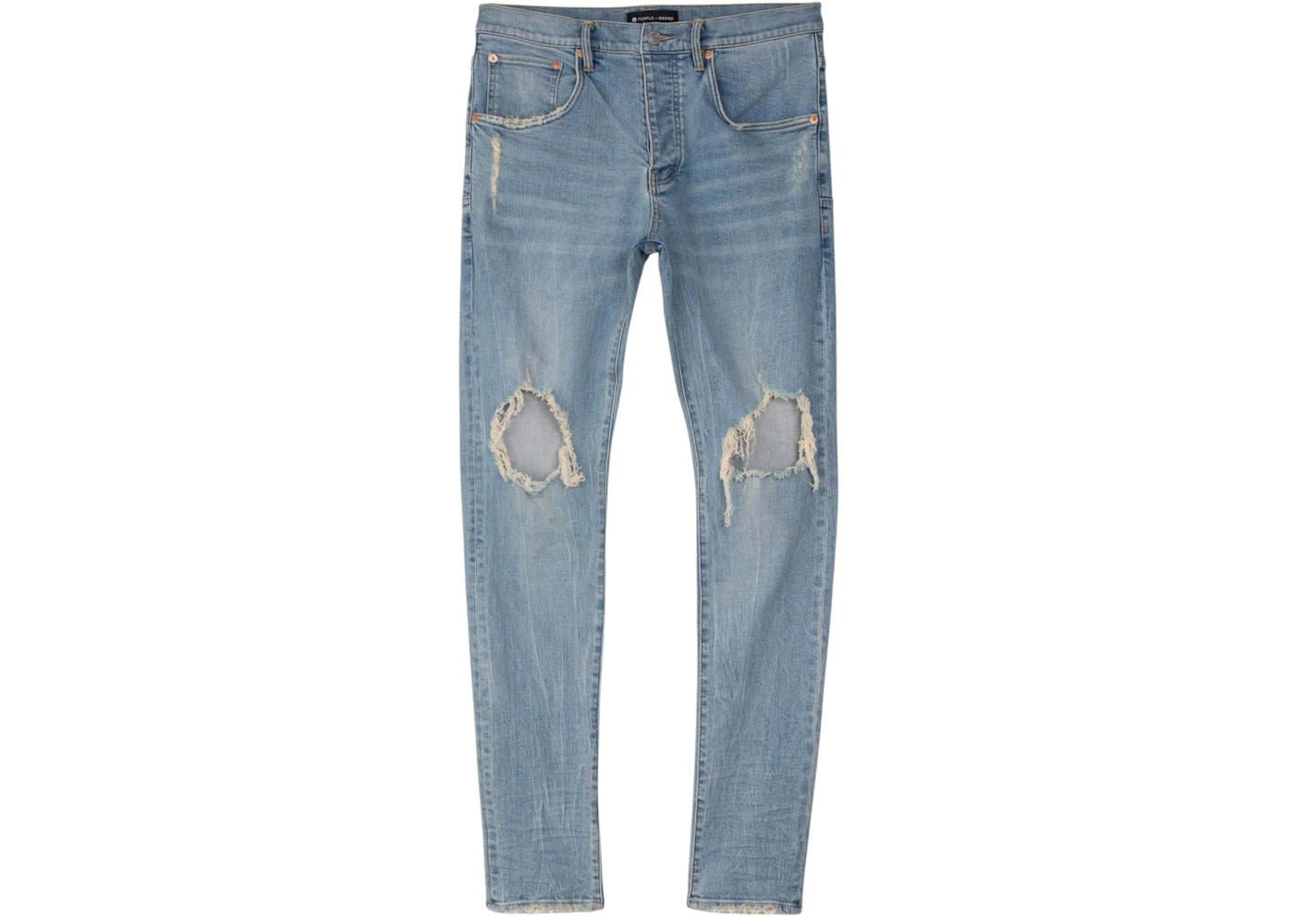 Purple Brand Drop Fit Midrise Tapered Leg Lt Indigo Jeans Indigo