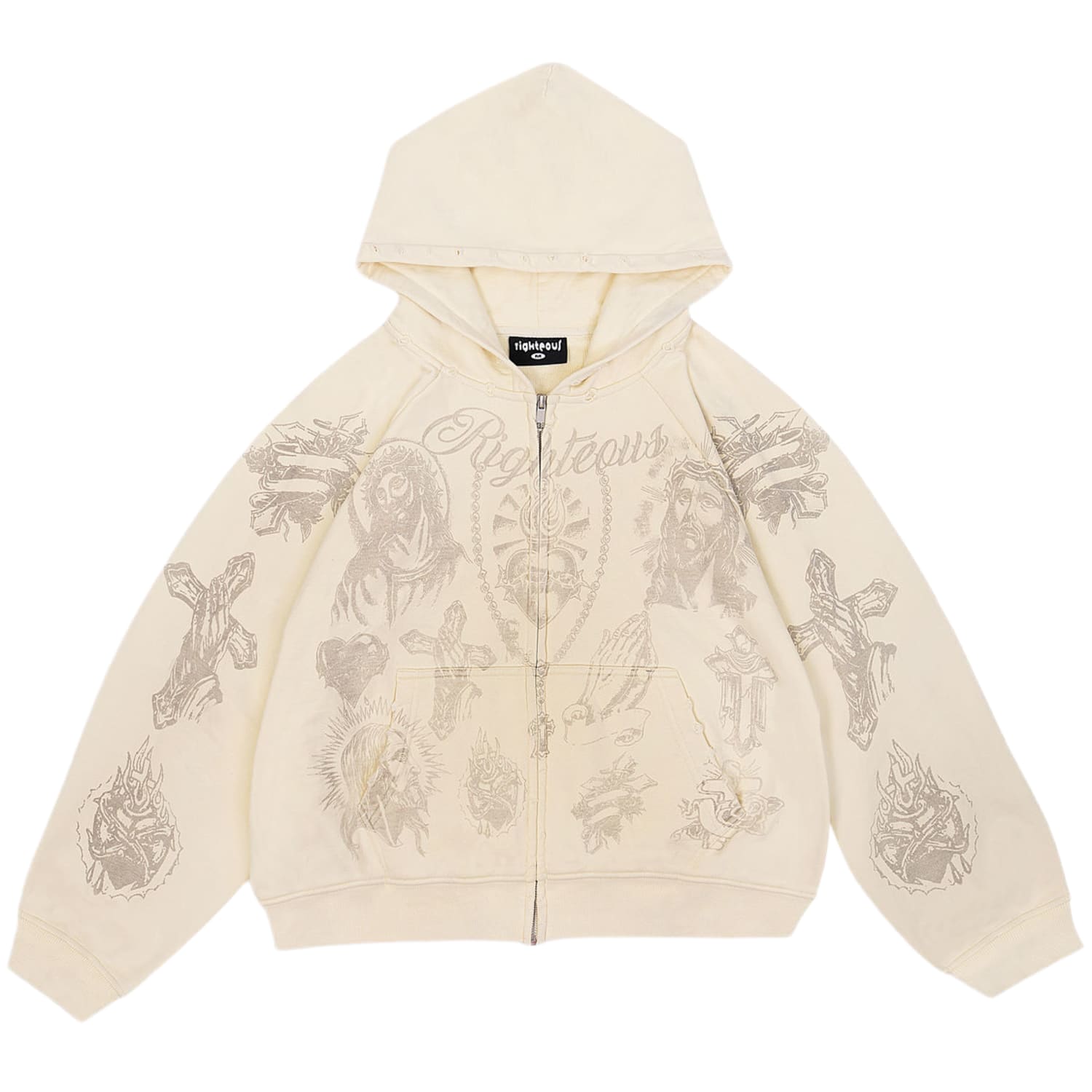 Righteous Tatted Believer Zip Up Cream