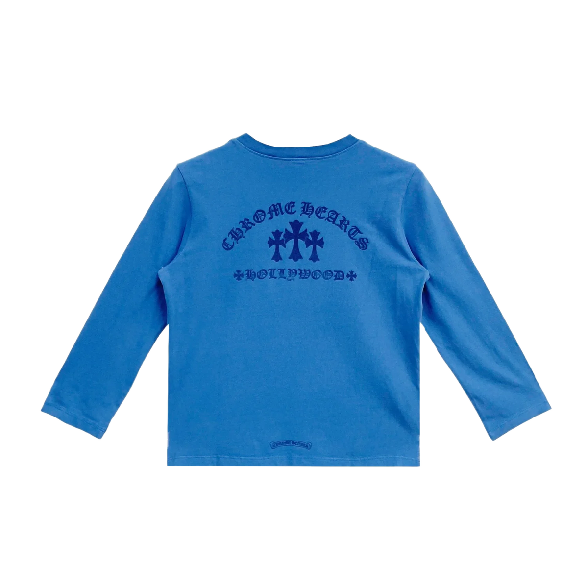 Chrome Hearts Womens Triple Cross Velvet Longsleeve Blue