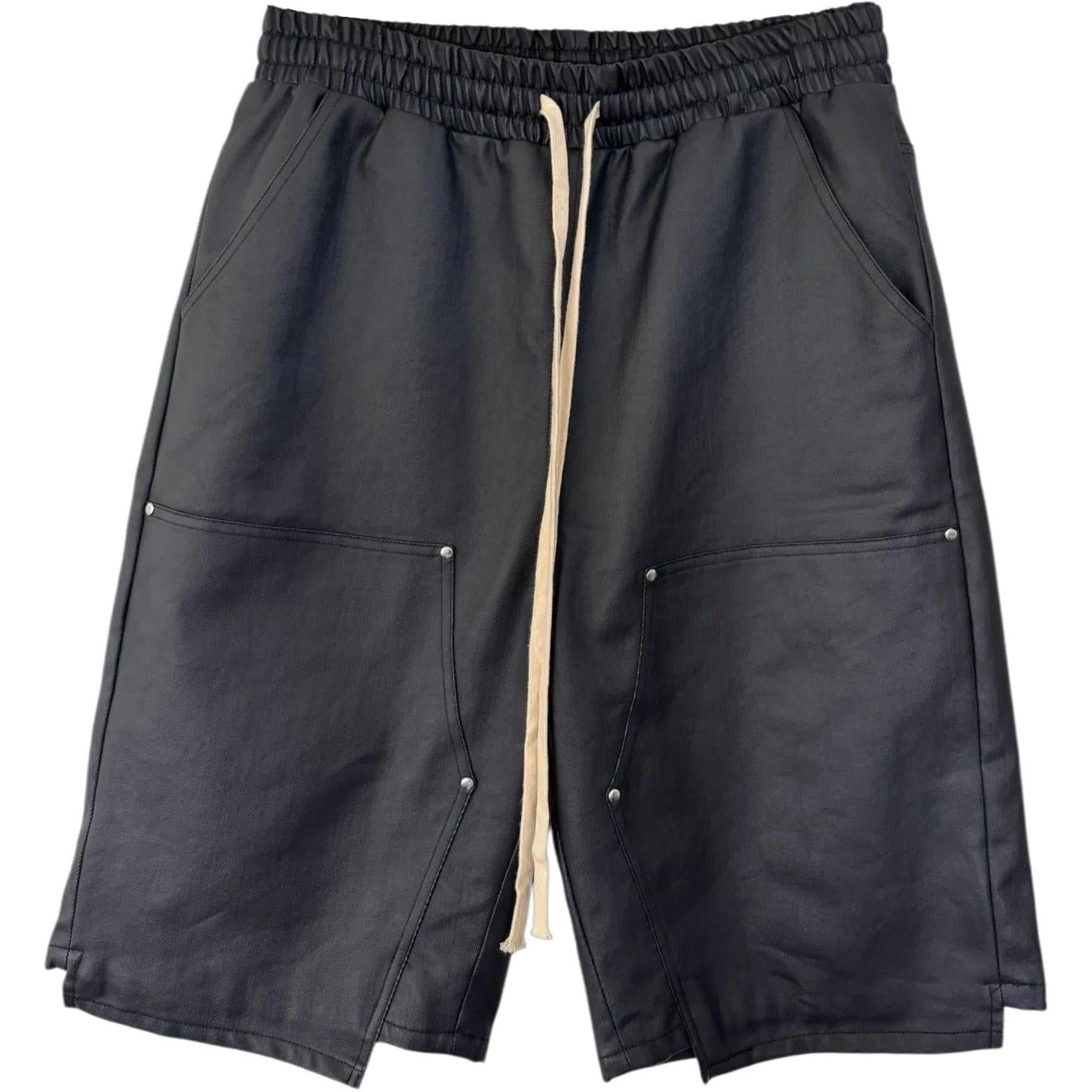 Matière De Désirs Wax Double Knee Shorts Black
