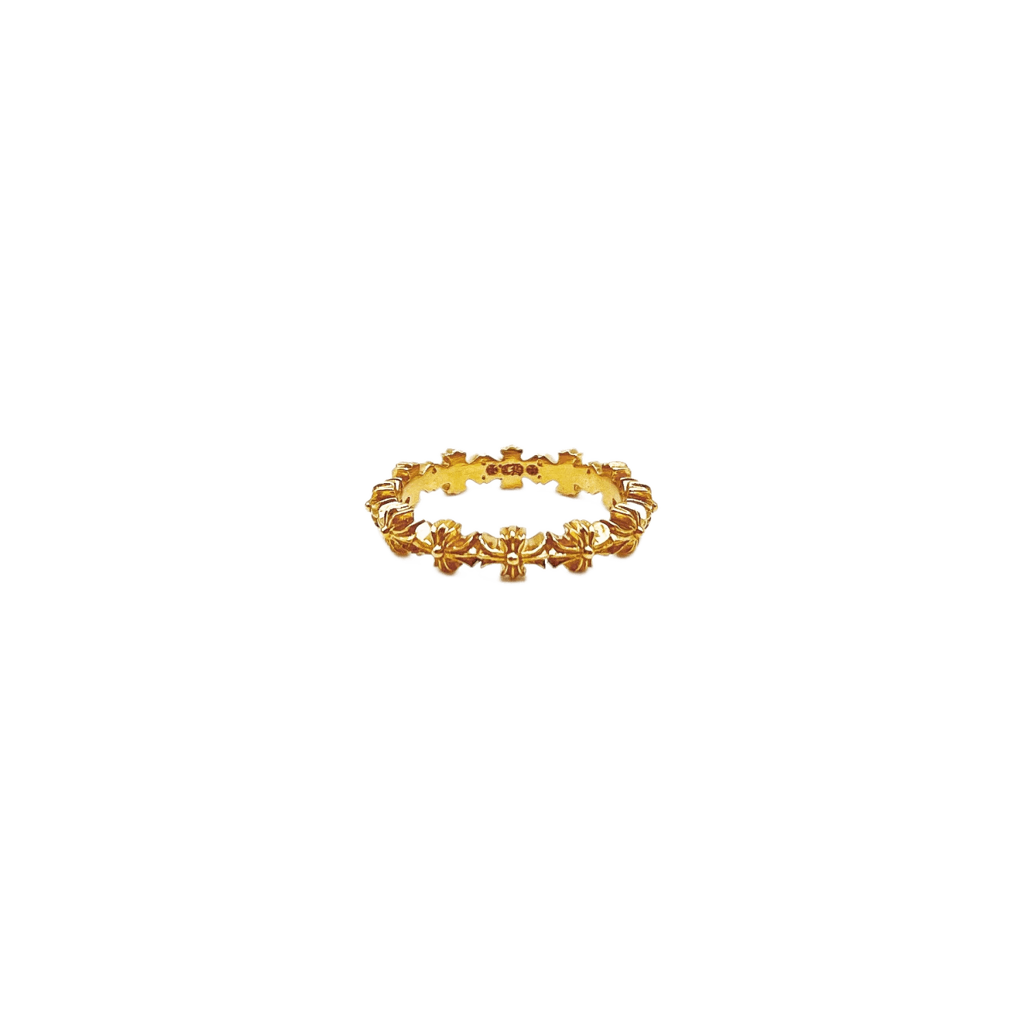 Chrome Hearts 22K Gold Tiny E Ring - US Size 7