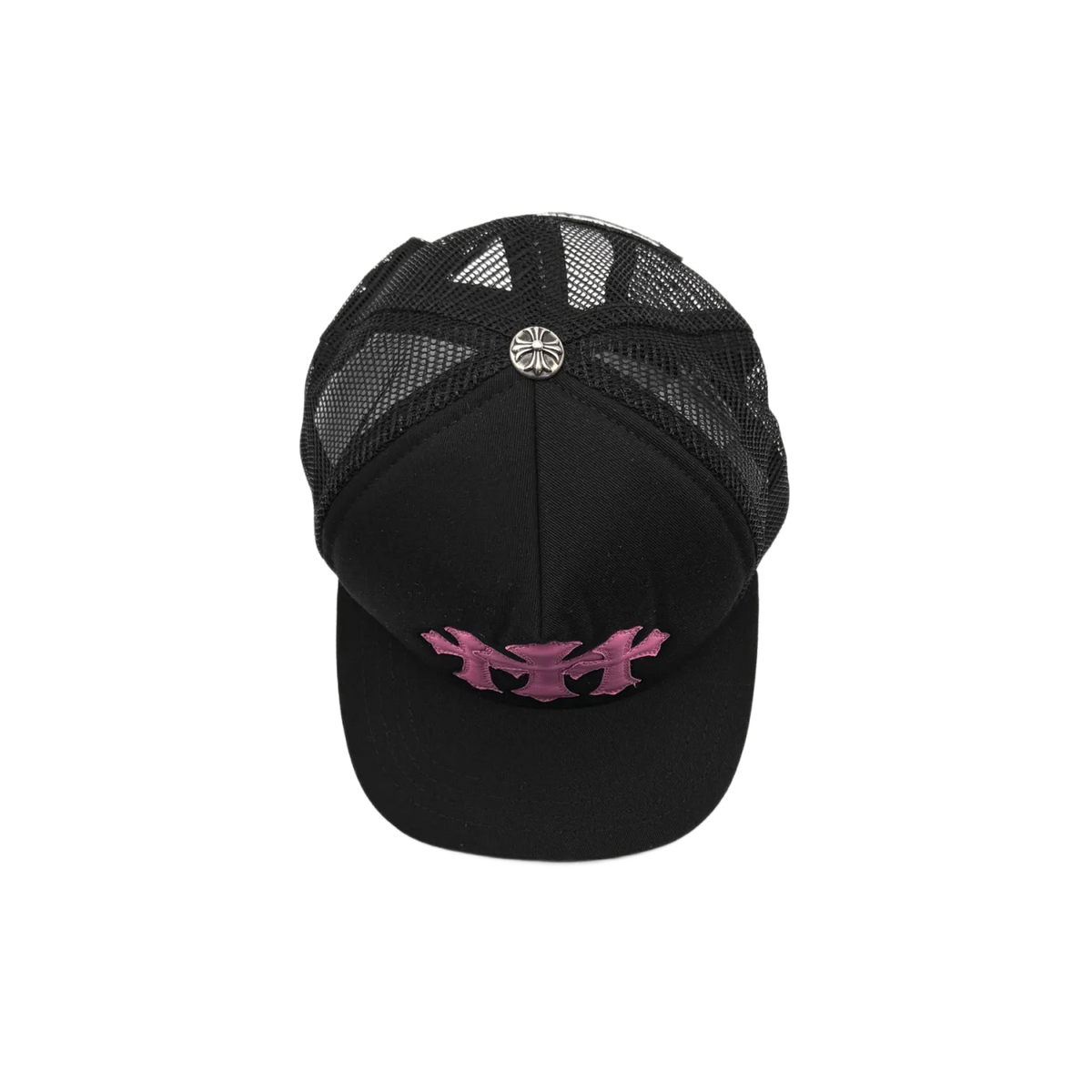 Chrome Hearts Pink Triple Cross Patch Trucker Cap
