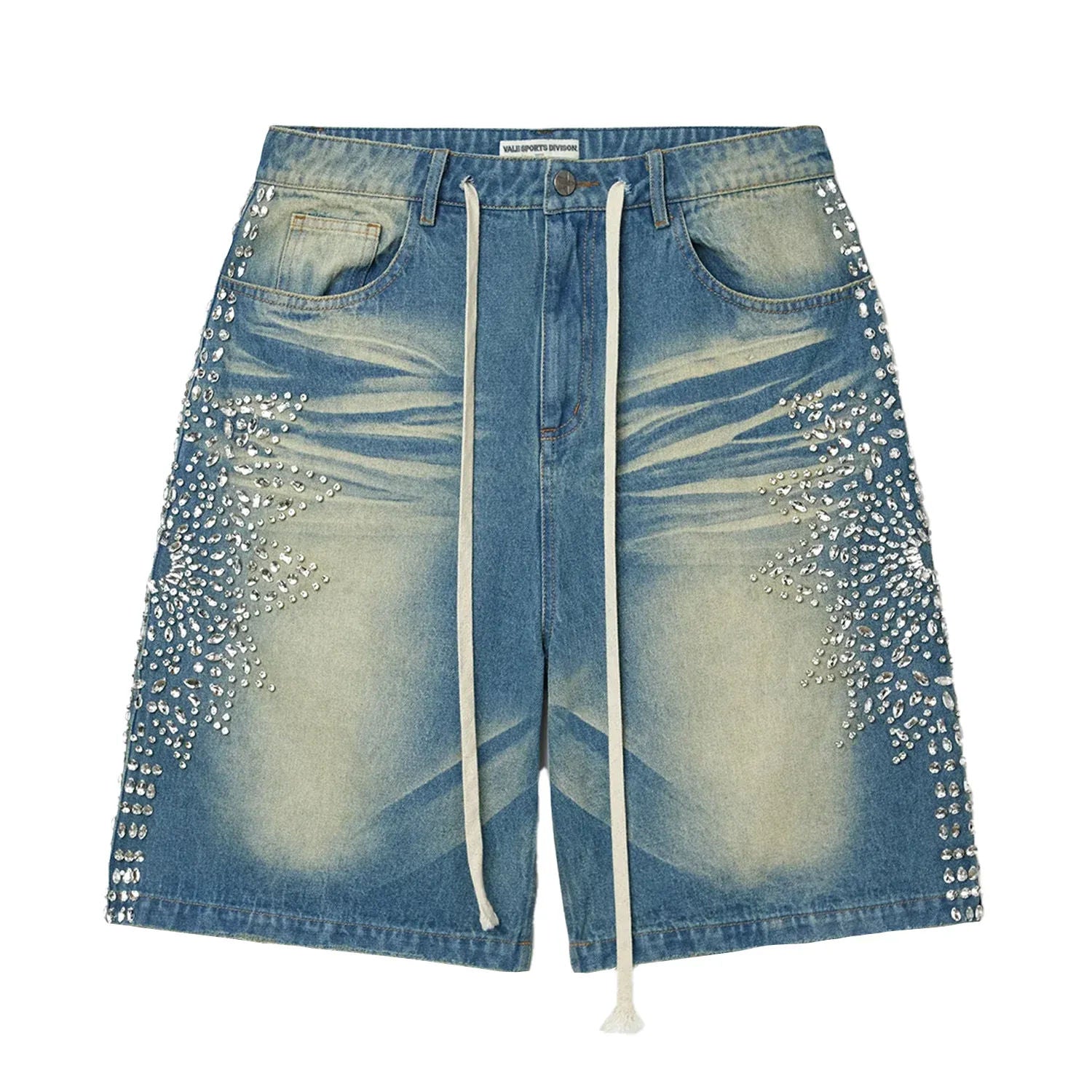 Vale Forever Sirens Crystal Jean Shorts Blue
