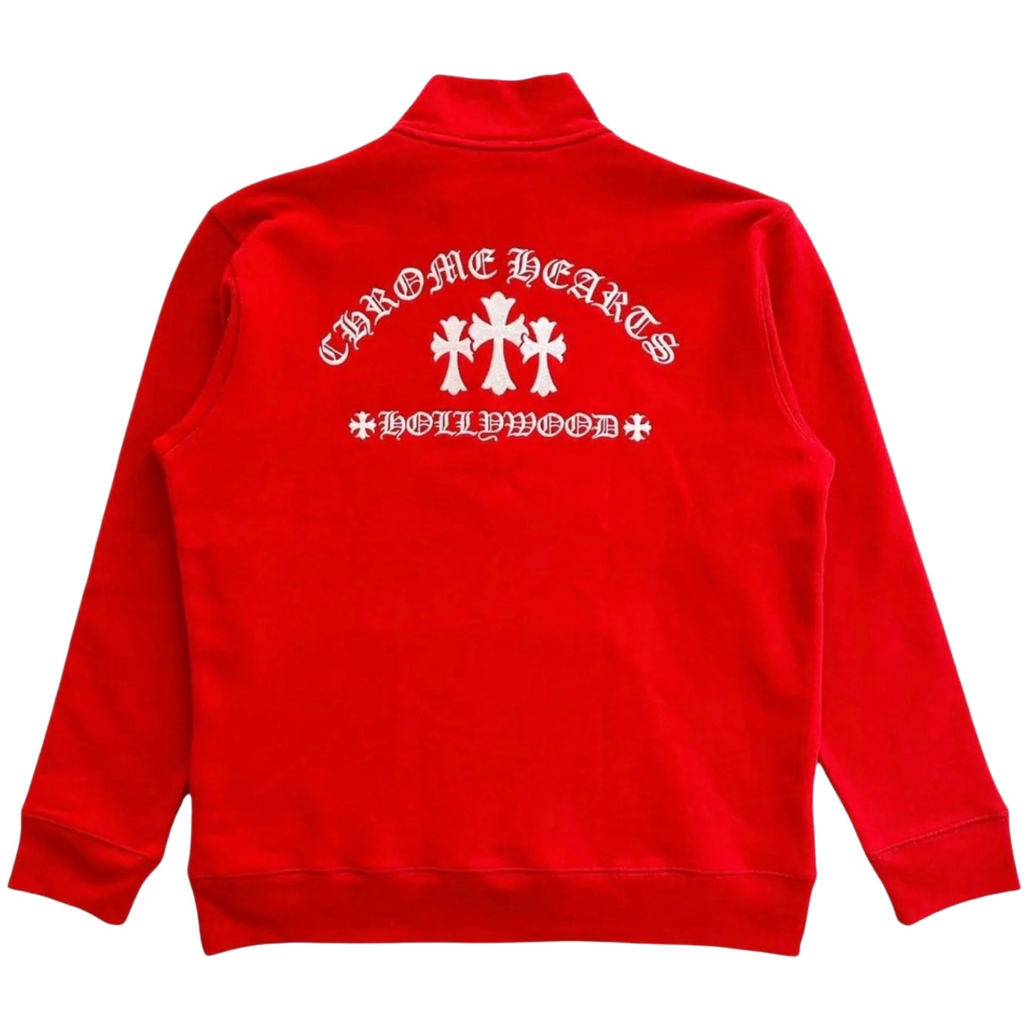 Chrome Hearts King Taco Embroidered Quarter Zip Red