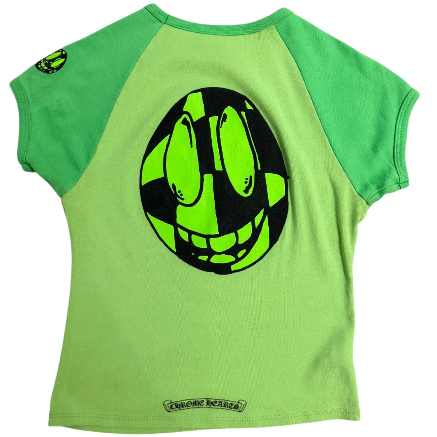 Chrome Hearts Matty Boy Cropped Green Short Sleeve Shirt