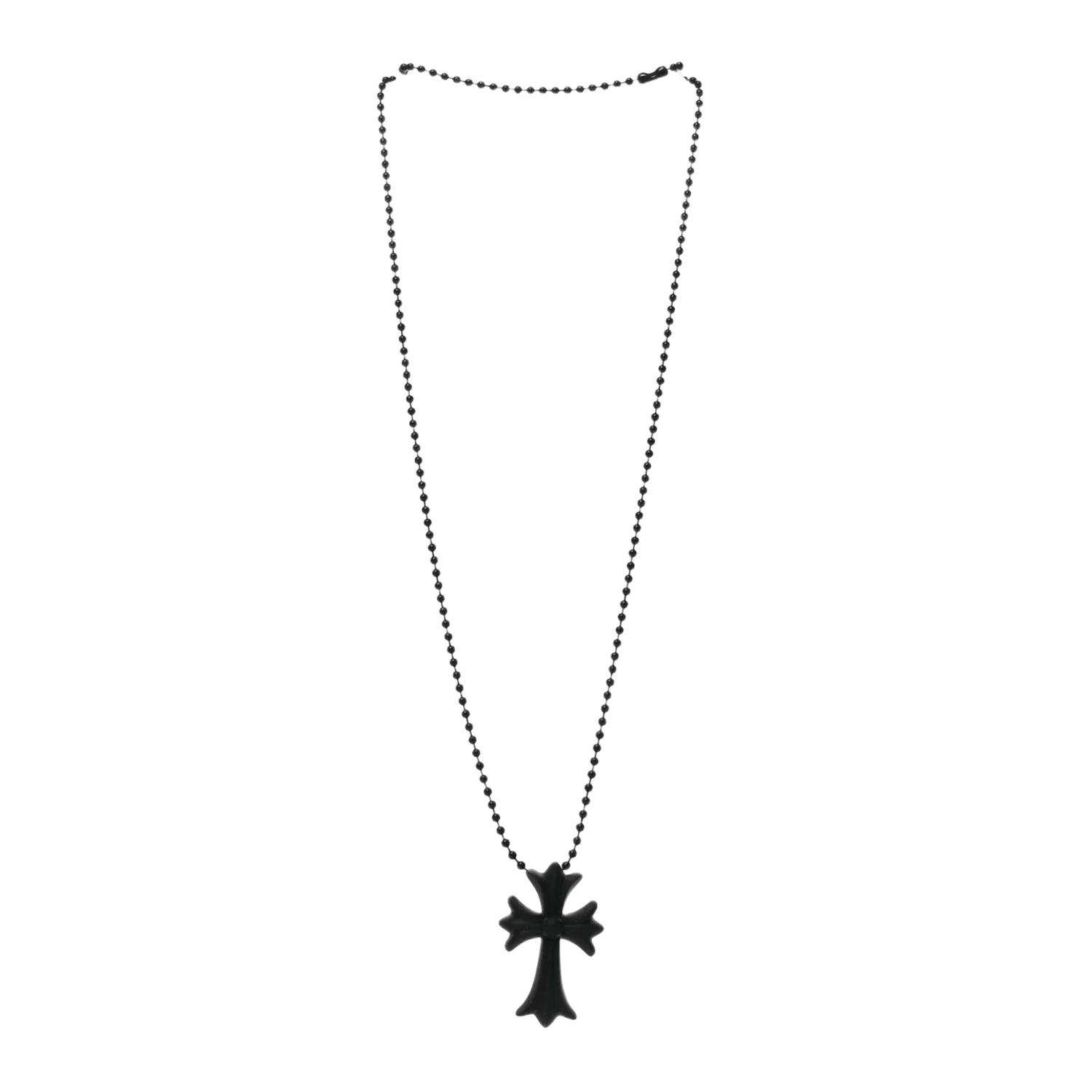 Chrome Hearts Silichrome Cross Silicon Necklace Black