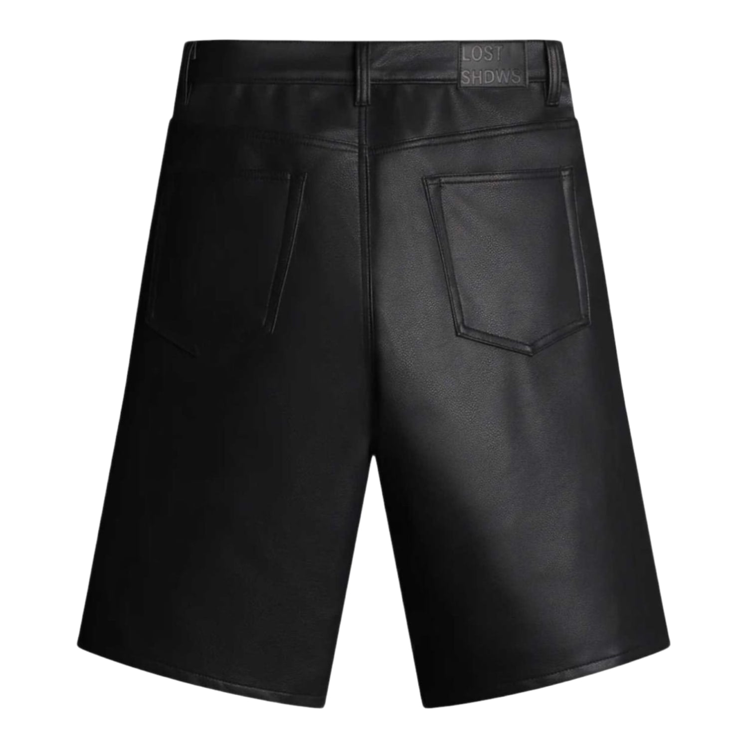 Lostshdws Leather Shorts Black Red