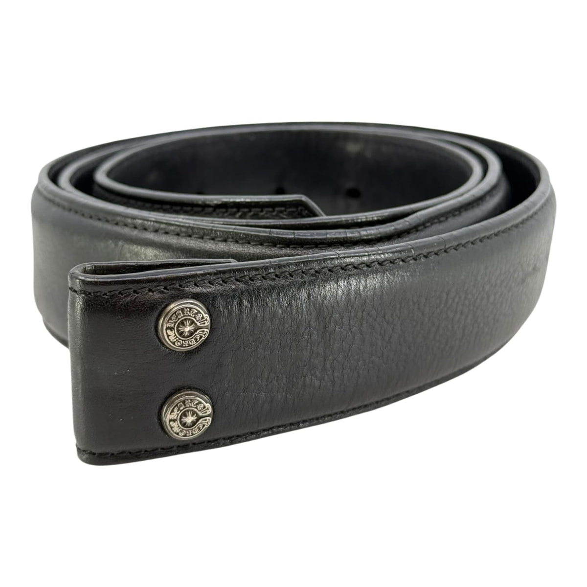Chrome Hearts Black Leather Belt Strap - Size 38