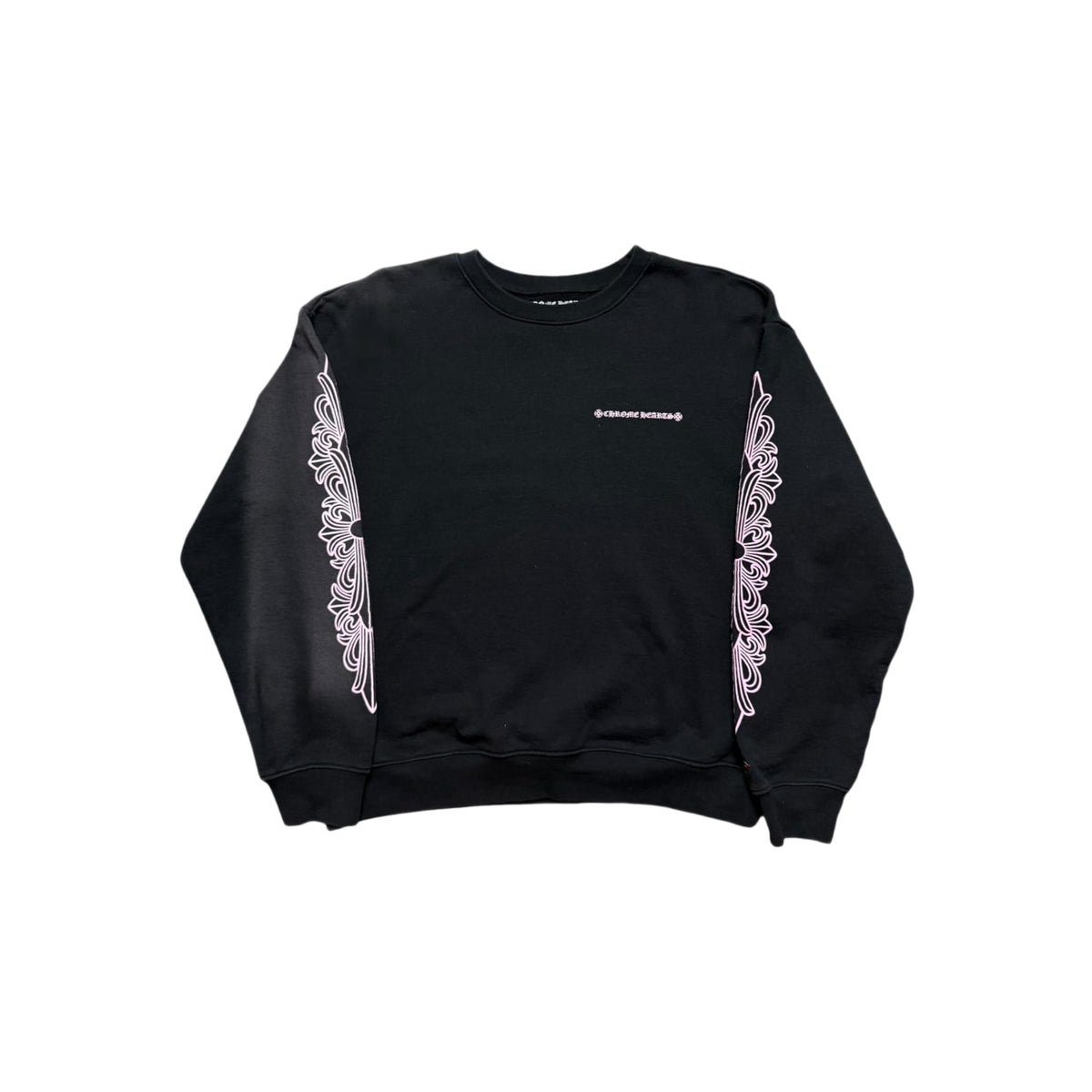 Chrome Hearts Matty Boy Shoulder Logo Crewneck Black/Pink