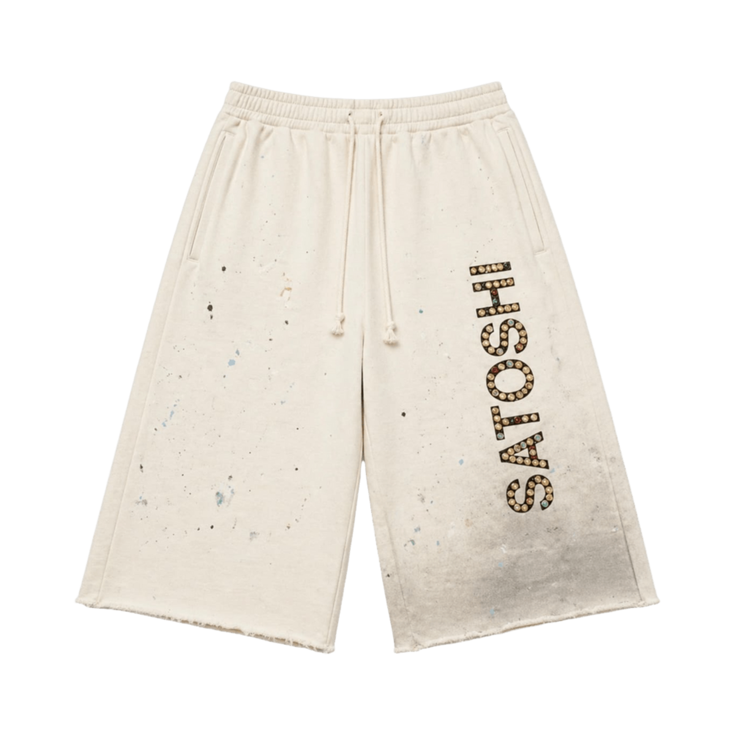 Satoshi Nakamoto Drifter Sweatshorts Dirty White