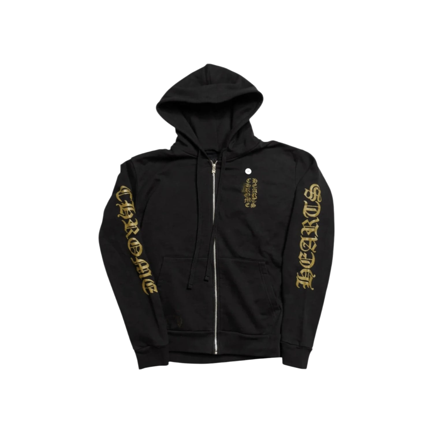 Chrome Hearts Vertical Logo Zip Up Hoodie Black/Army Green