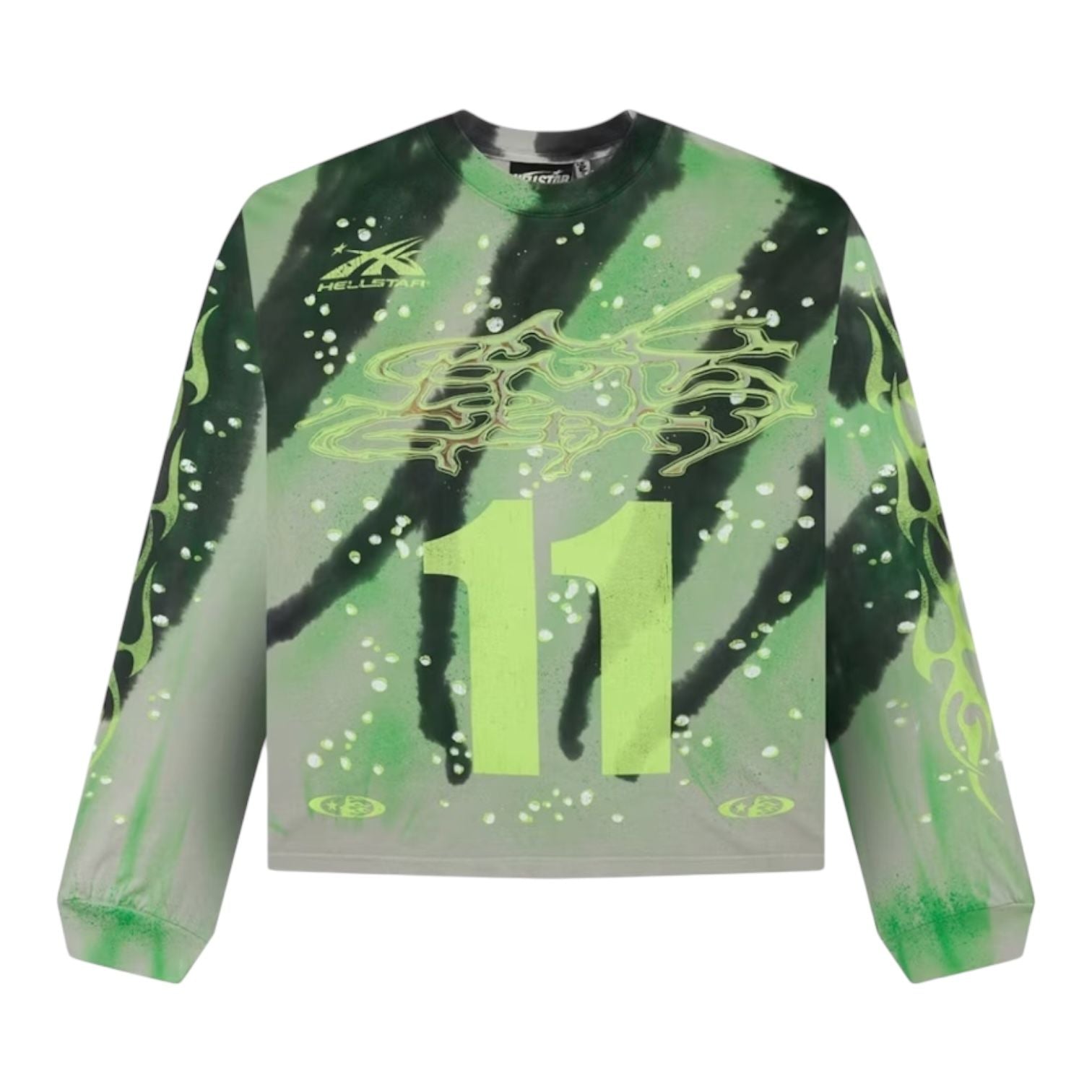 Hellstar Tye-Dye Moto Longsleeve Green