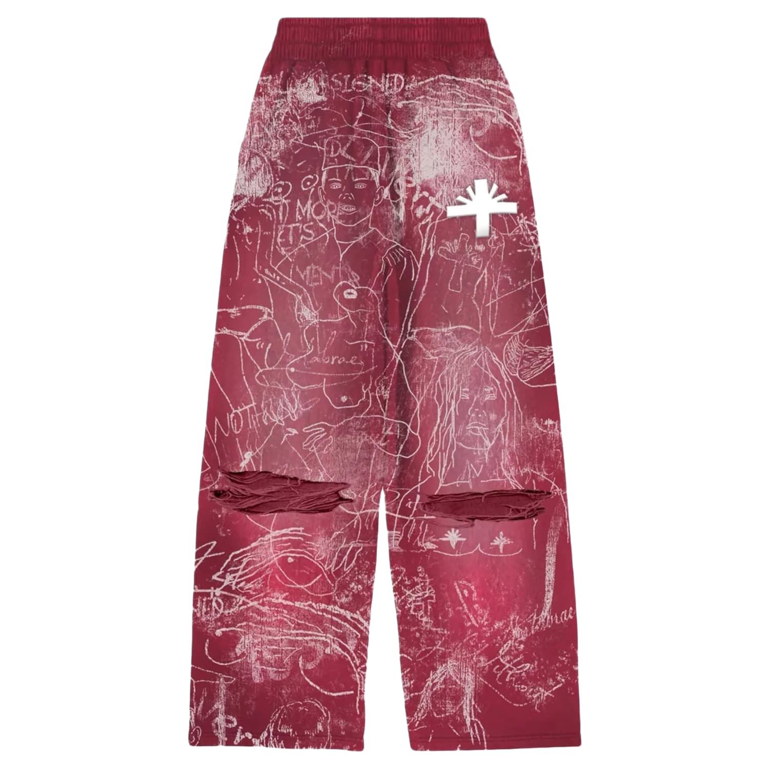 Vertabrae C7 Silo Sketch Graffiti Sweatpants Red