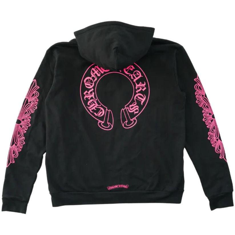 Chrome Hearts Pink Horseshoe Zip Up Hoodie