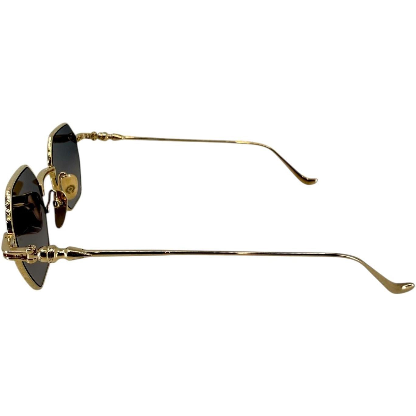 Chrome Hearts Evaculation Gold Sunglasses