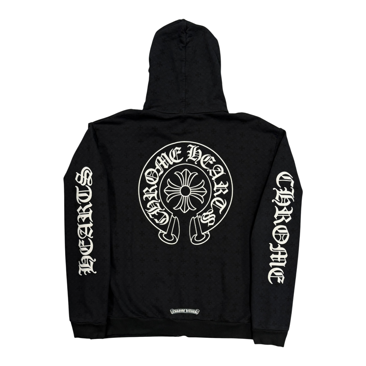 Chrome Hearts Plus Cross All Over Print Zip Up Hoodie Black