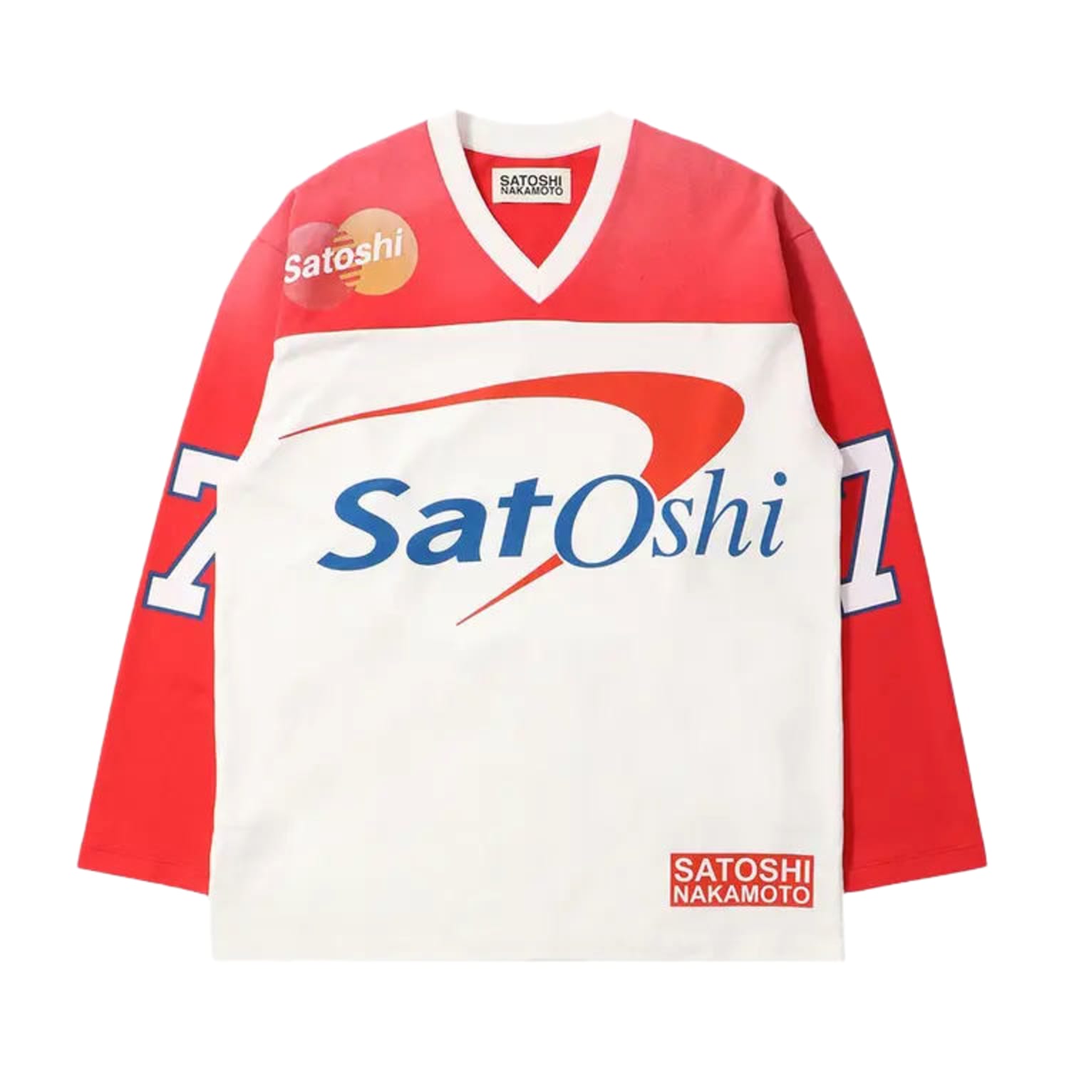 Satoshi Nakamoto Bank of Satoshi Jersey White Red