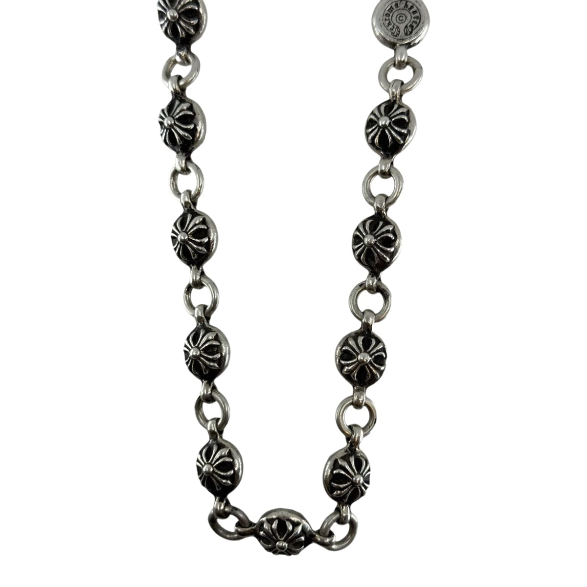 Chrome Hearts Silver Cross Ball Bracelet - 10 Links
