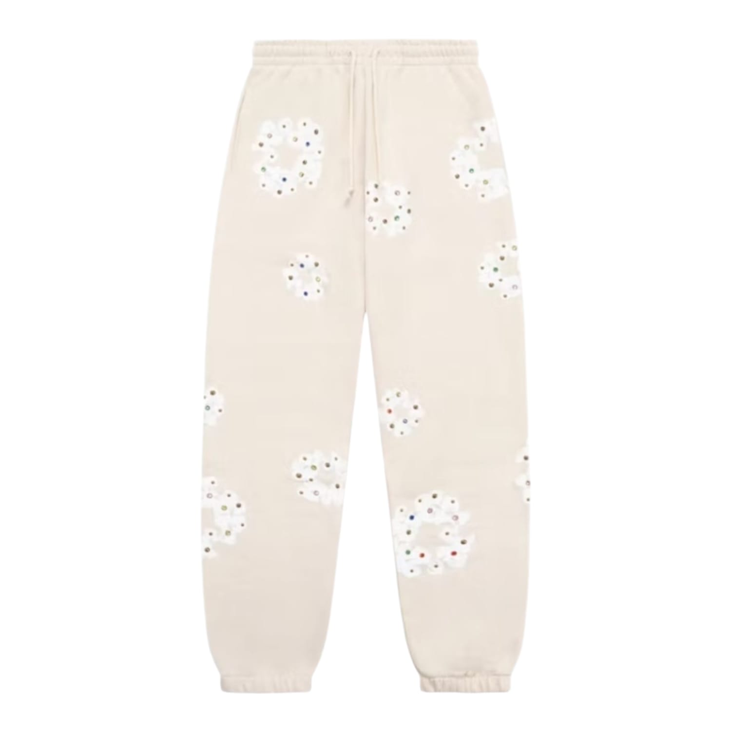 Denim Tears Rhinestone Cotton Wreath Sweatpants Oatmeal