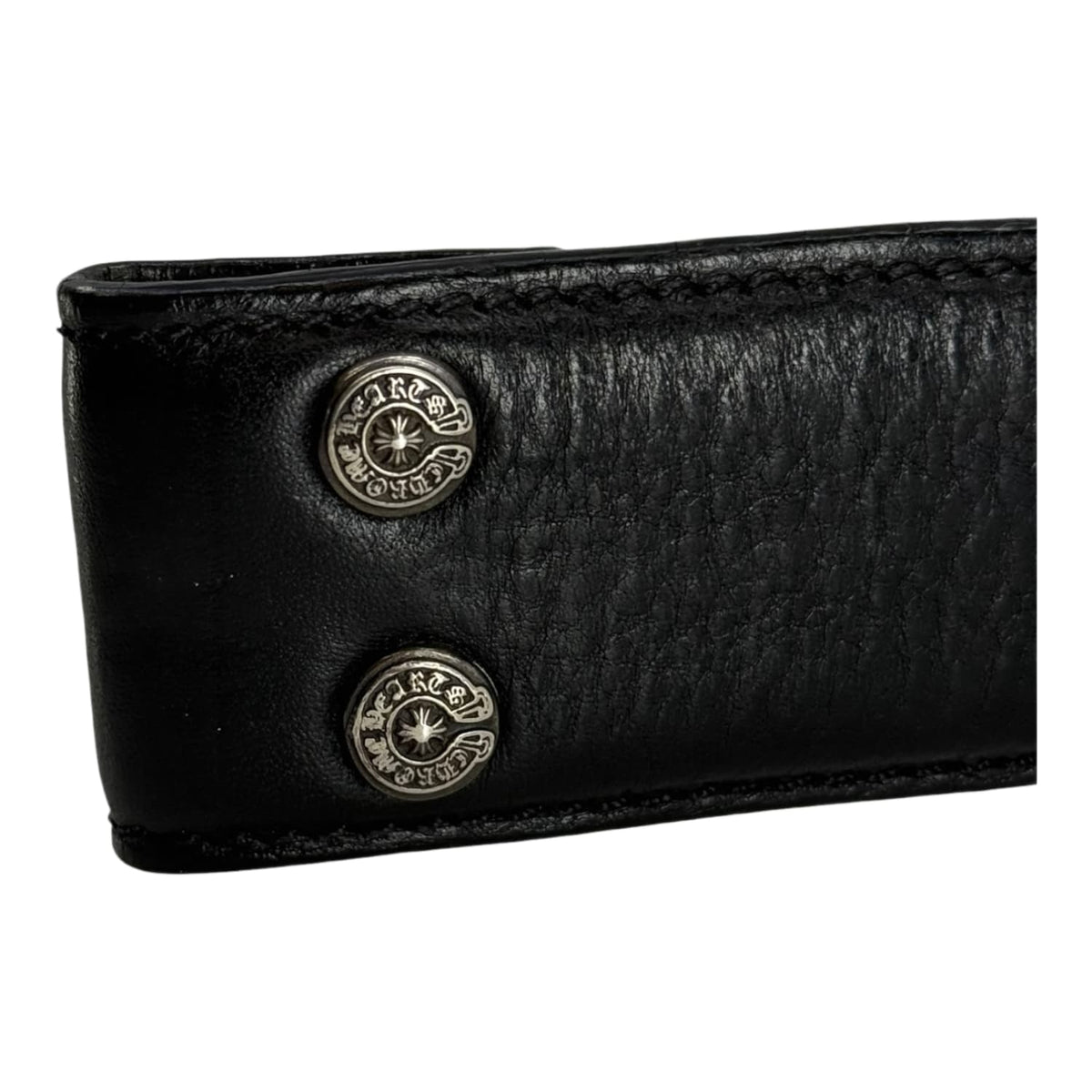 Chrome Hearts Black Leather Belt Strap - Size 38