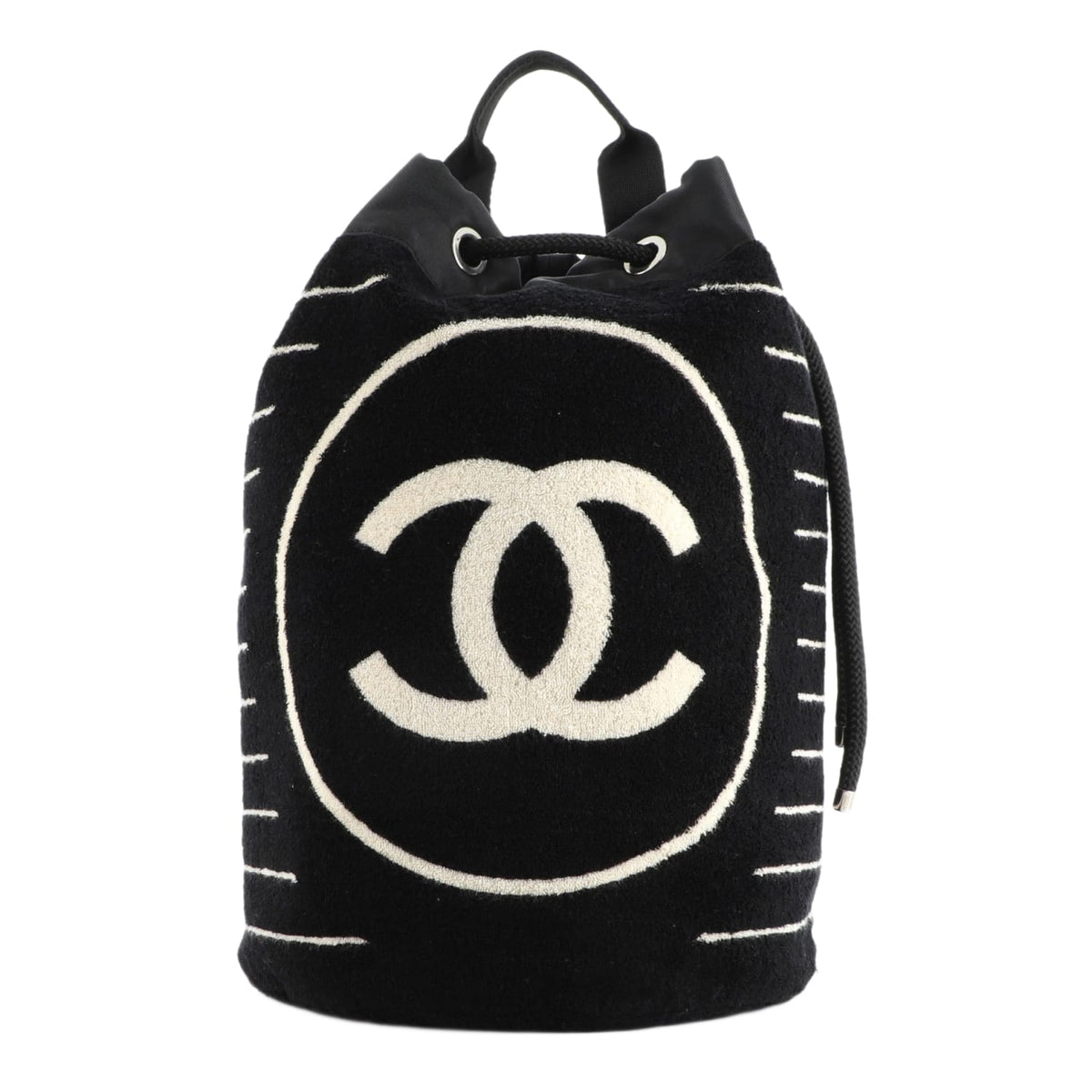 Chanel Sport Terry Cloth CC Drawstring Vintage 2001 Beach Bag