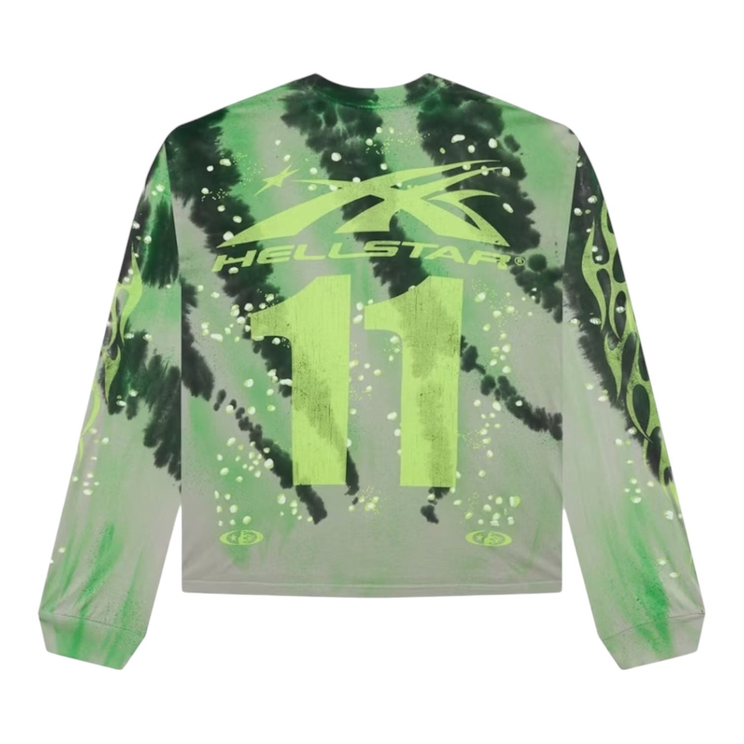 Hellstar Tye-Dye Moto Longsleeve Green