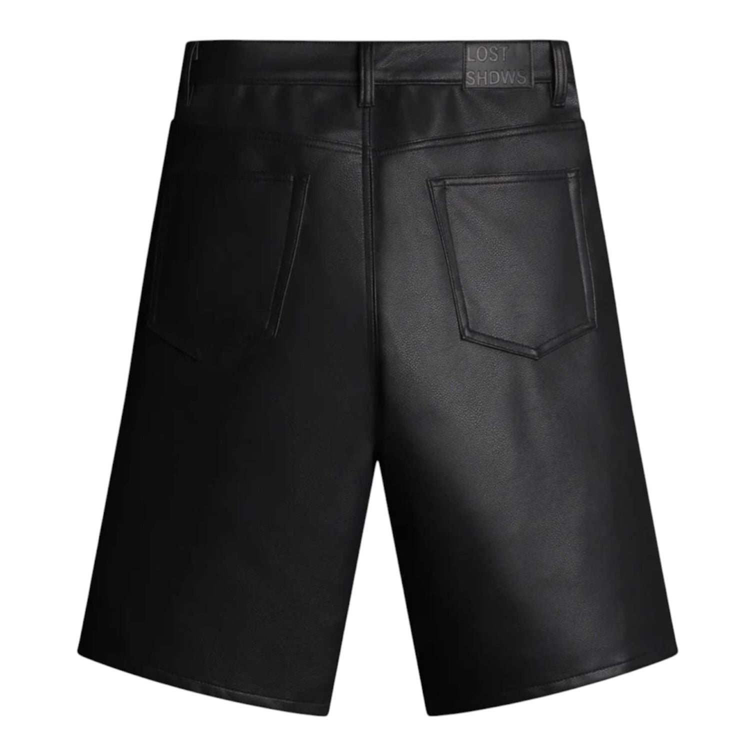 Lostshdws Leather Shorts Black Red