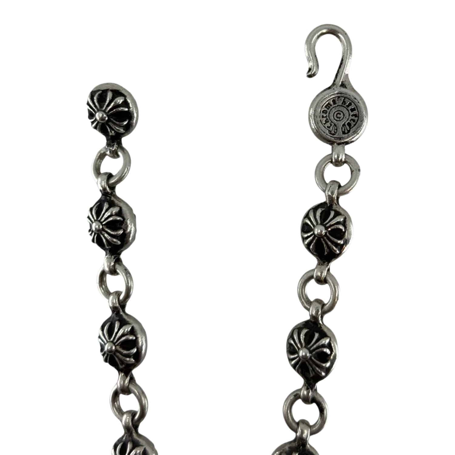 Chrome Hearts Silver Cross Ball Bracelet - 10 Links