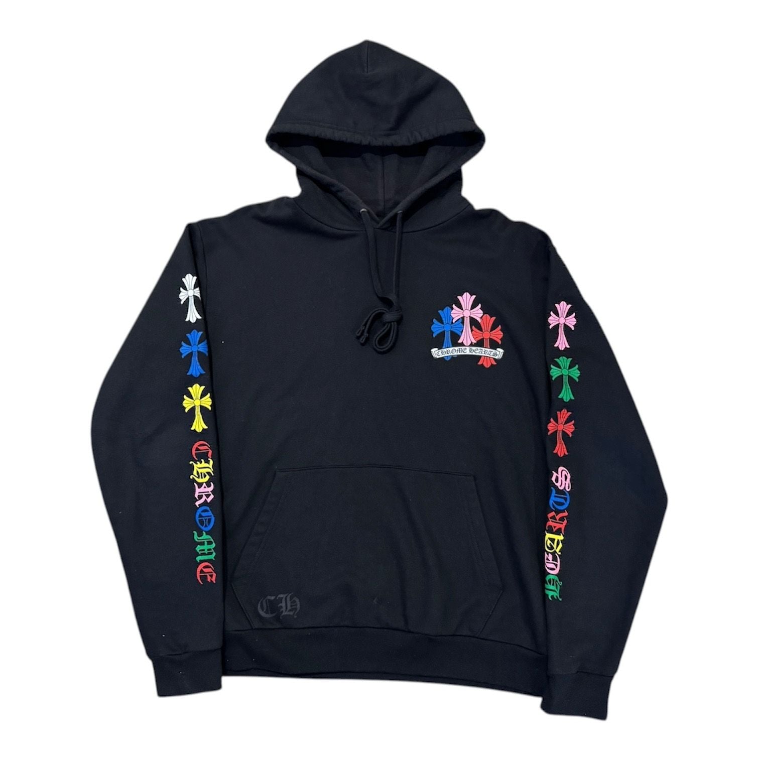 Chrome Hearts Multi Color Cross Hoodie Black - Like New
