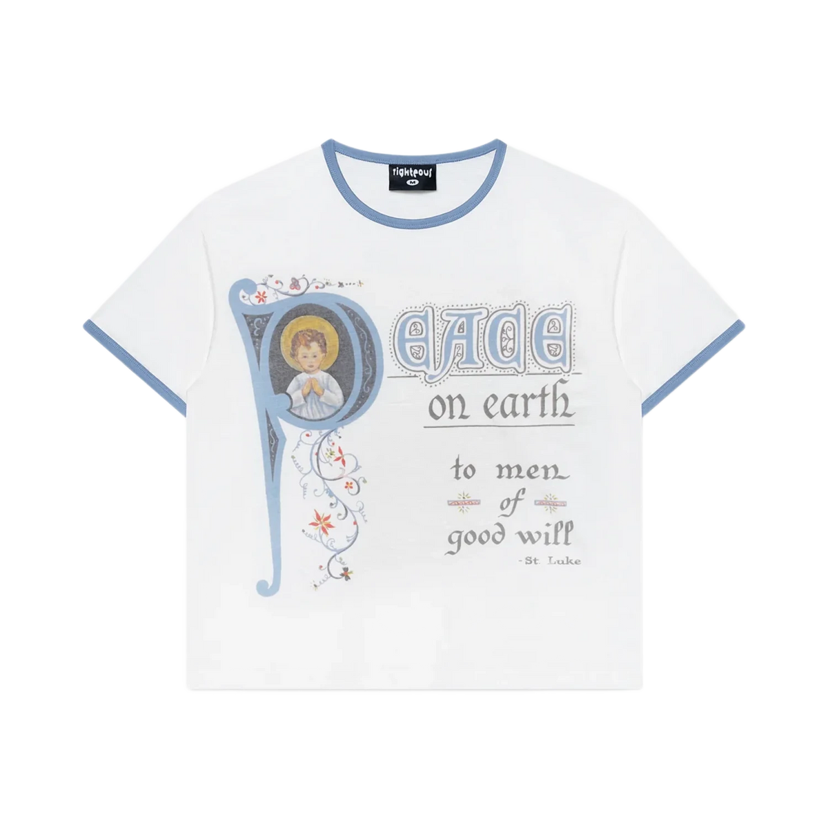 Righteous Peace on Earth Ringer Tee White