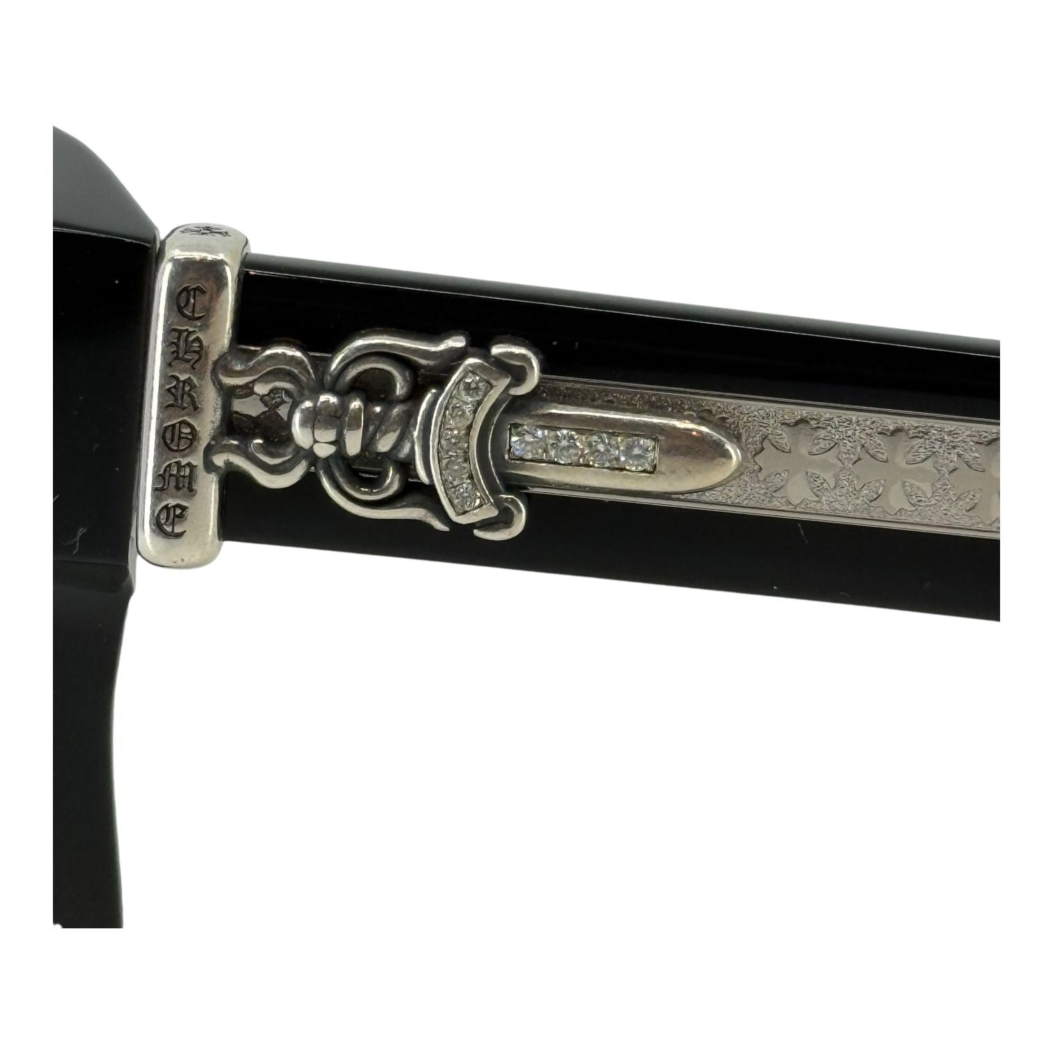 Chrome Hearts Box Officer Diamond Glasses Black