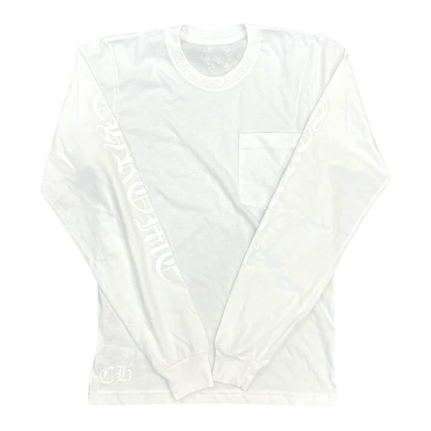 Chrome Hearts Neck Logo White Pocket L/S T-Shirt