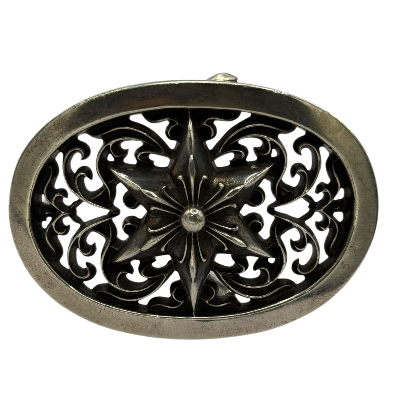 Chrome Hearts Silver Star Oval Belt Buckle